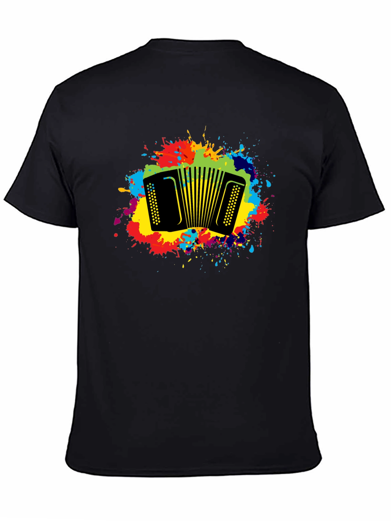Accordion Splatter Black T-Shirt