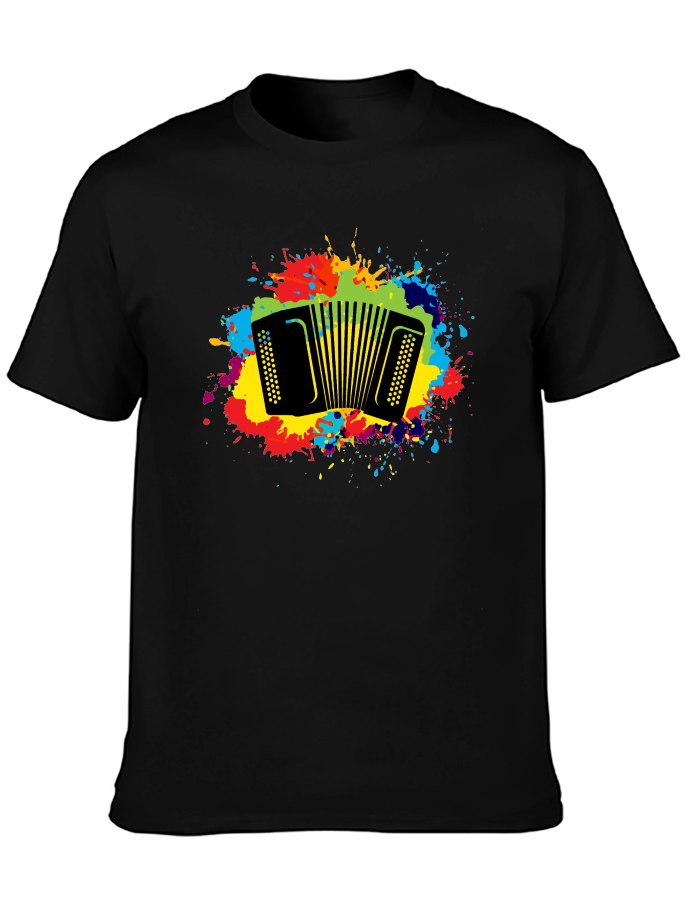 Accordion Splatter Black T-Shirt