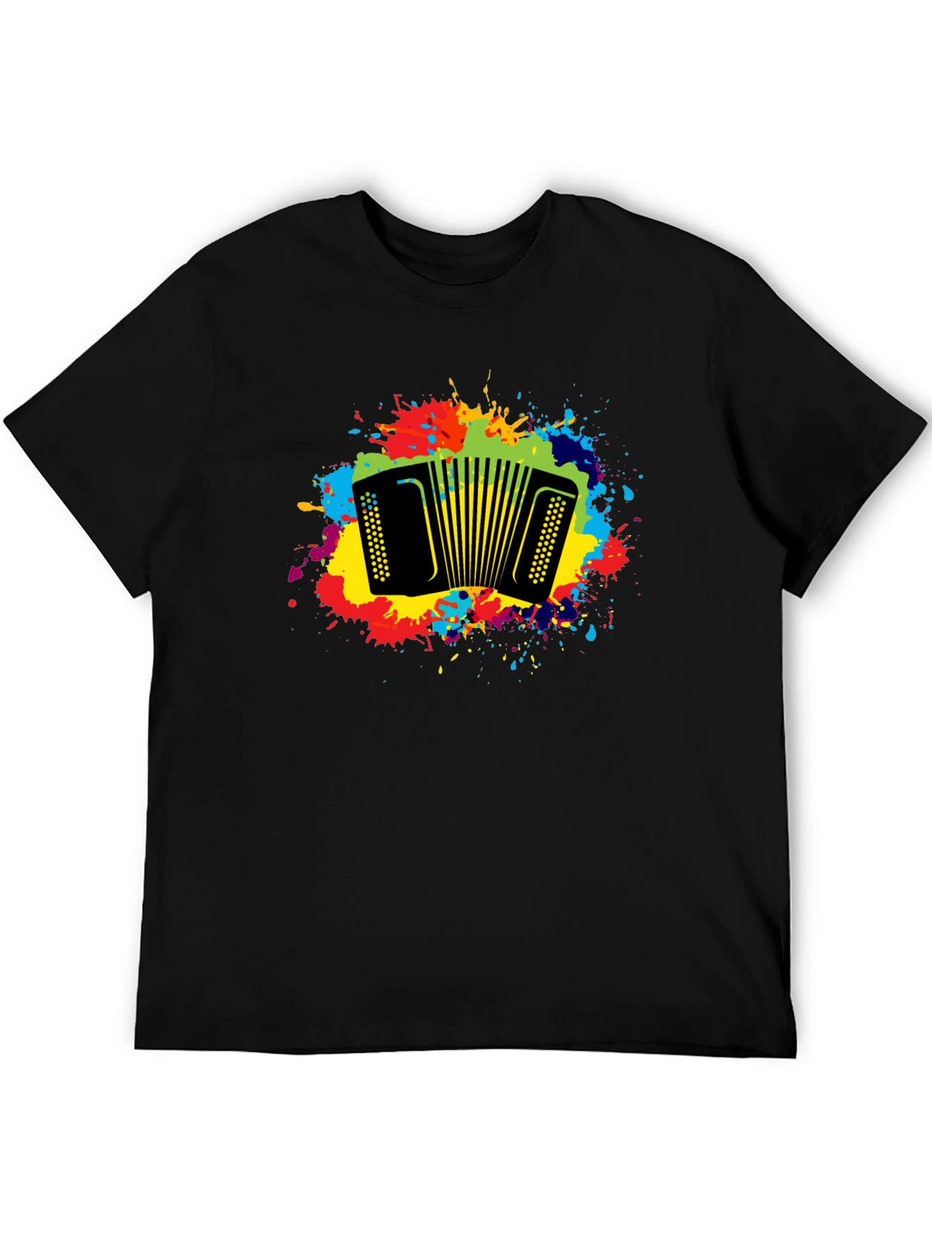 Accordion Splatter Black T-Shirt