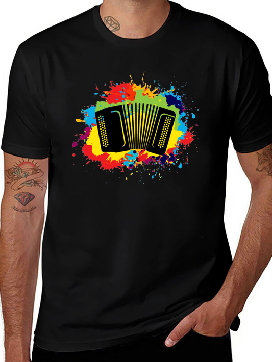 Accordion Splatter Black T-Shirt