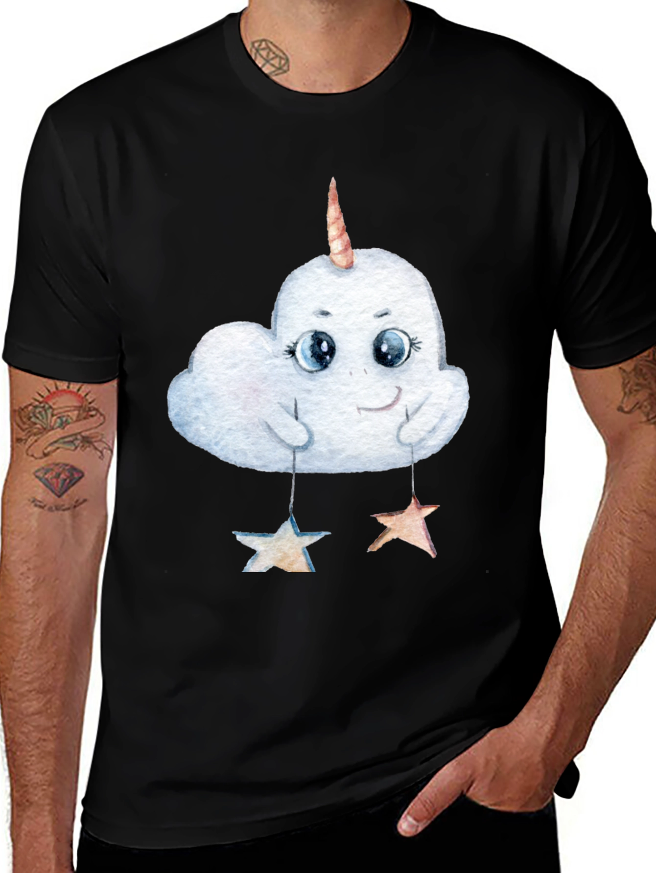 Cloud Unicorn Star Mobile Graphic Tee