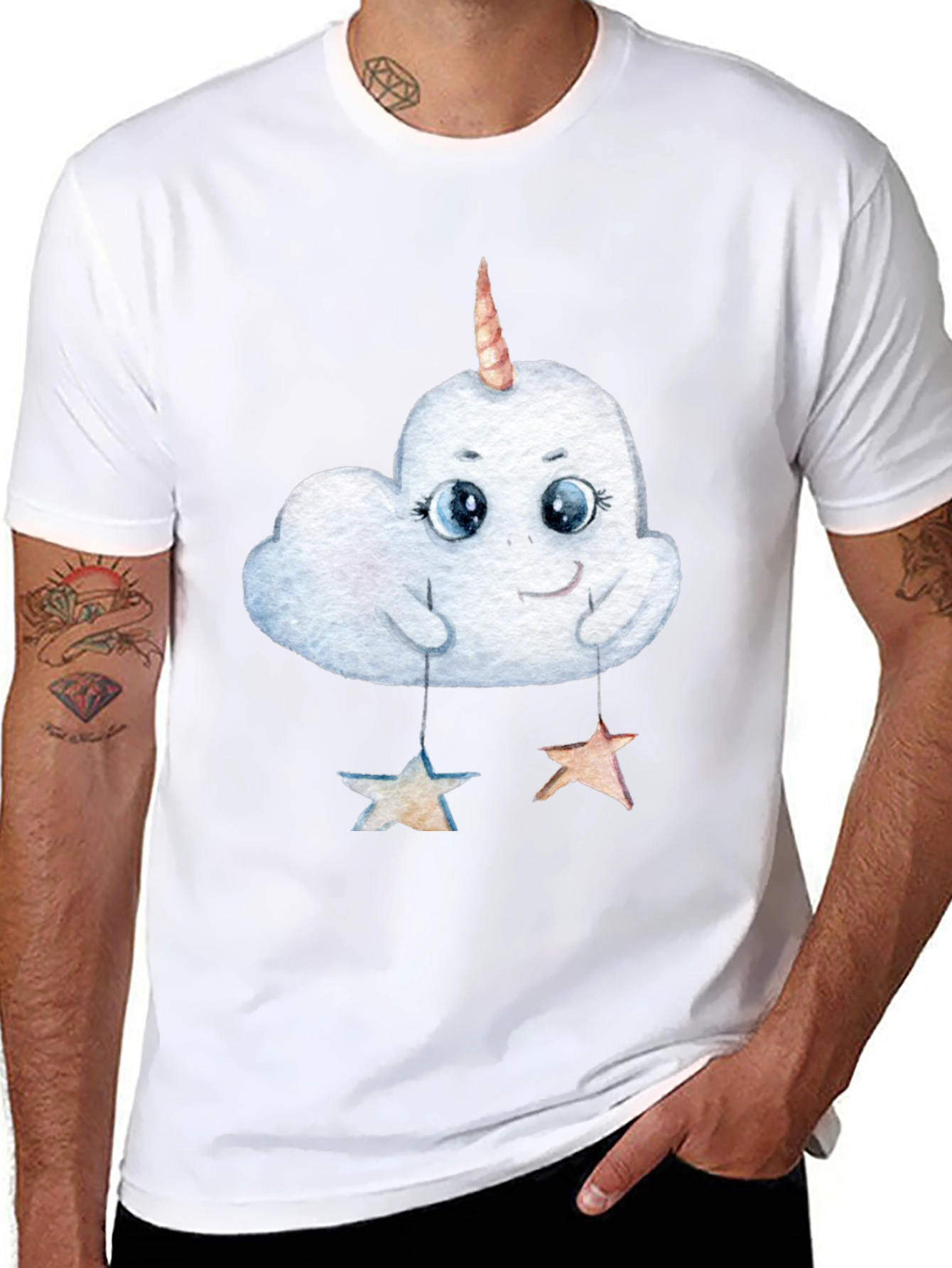 Cloud Unicorn Star Mobile Graphic Tee