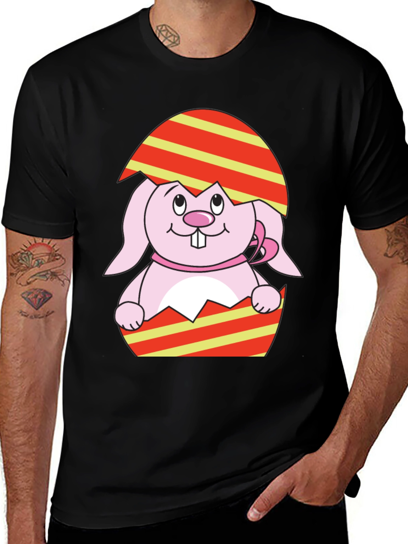 Easter Bunny Egg Black T-Shirt