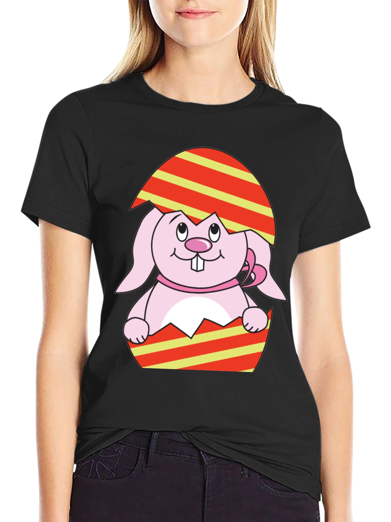 Easter Bunny Egg Black T-Shirt