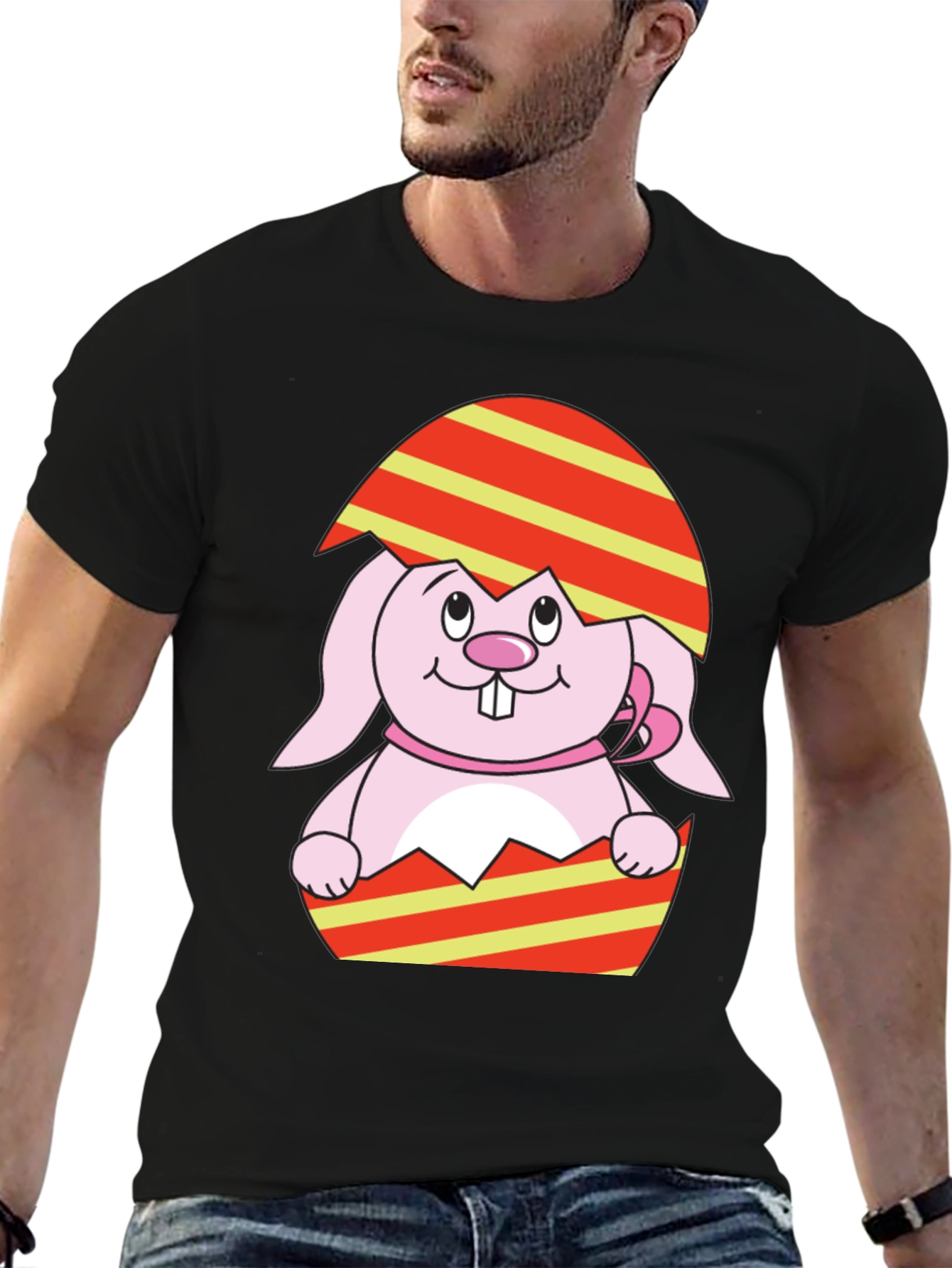 Easter Bunny Egg Black T-Shirt