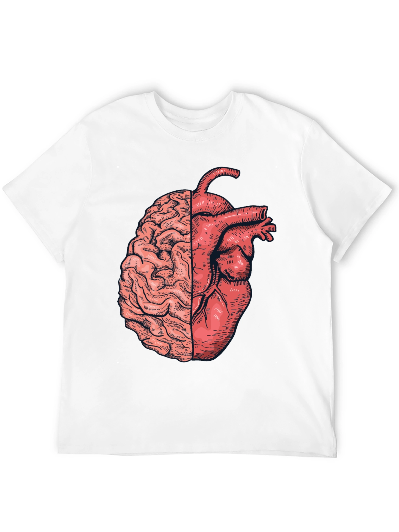 Brain & Heart Graphic Tee - Unisex Black T-Shirt