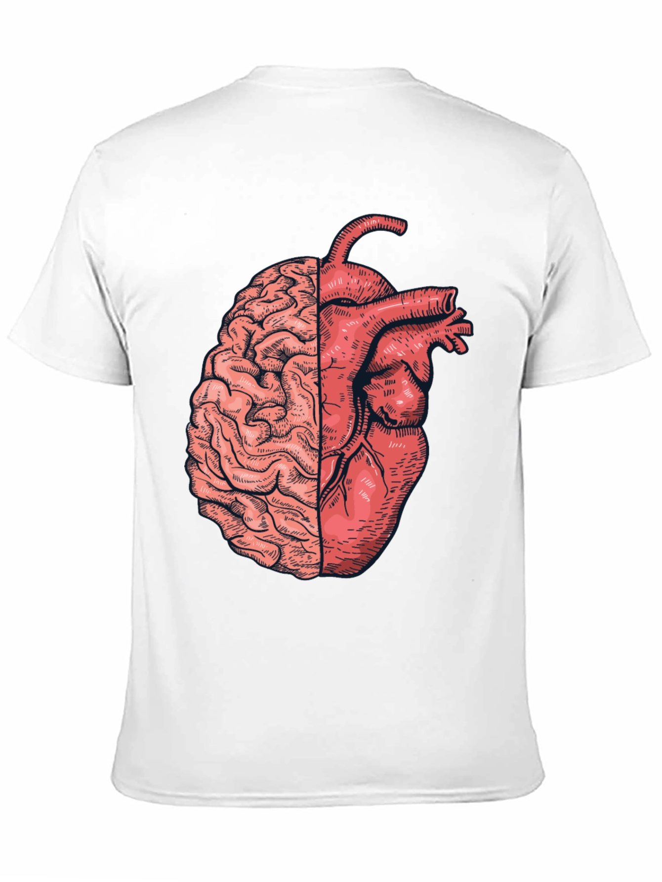 Brain & Heart Graphic Tee - Unisex Black T-Shirt