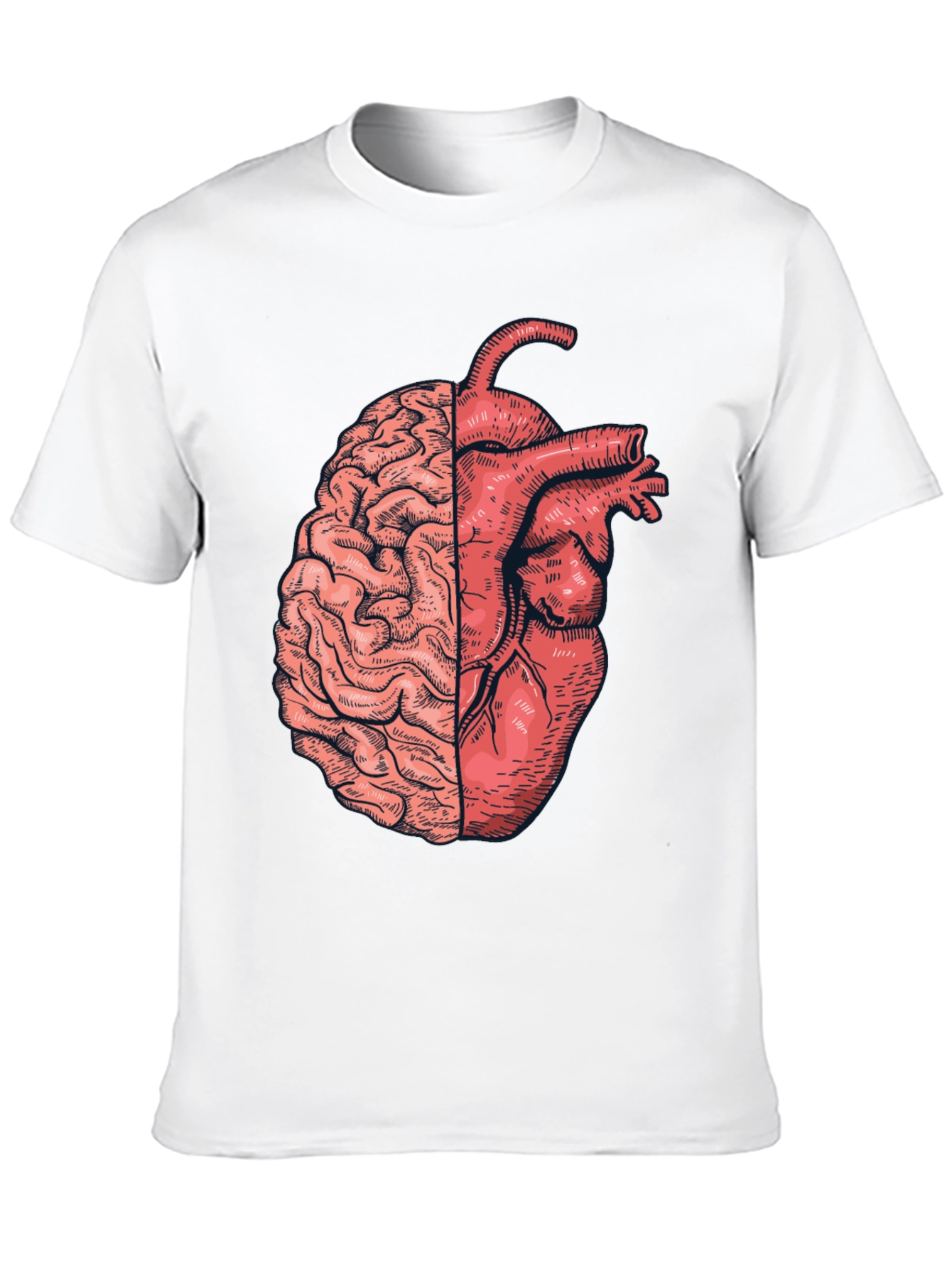 Brain & Heart Graphic Tee - Unisex Black T-Shirt