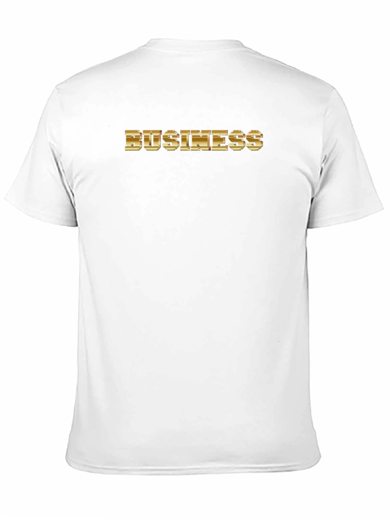 Gold Business Graphic Print Black T-Shirt