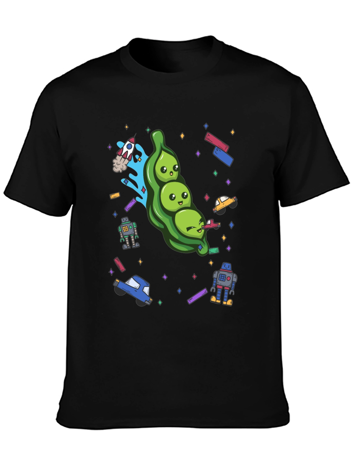 Cosmic Peas T-Shirt - Cute Space Pod Design