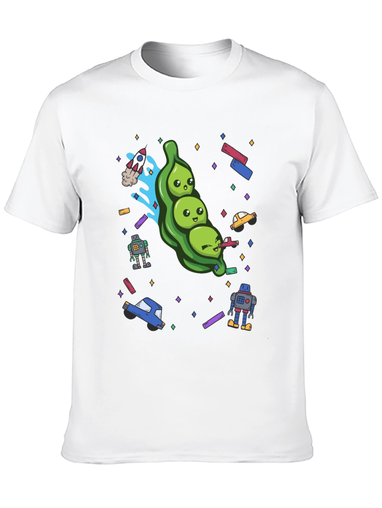 Cosmic Peas T-Shirt - Cute Space Pod Design
