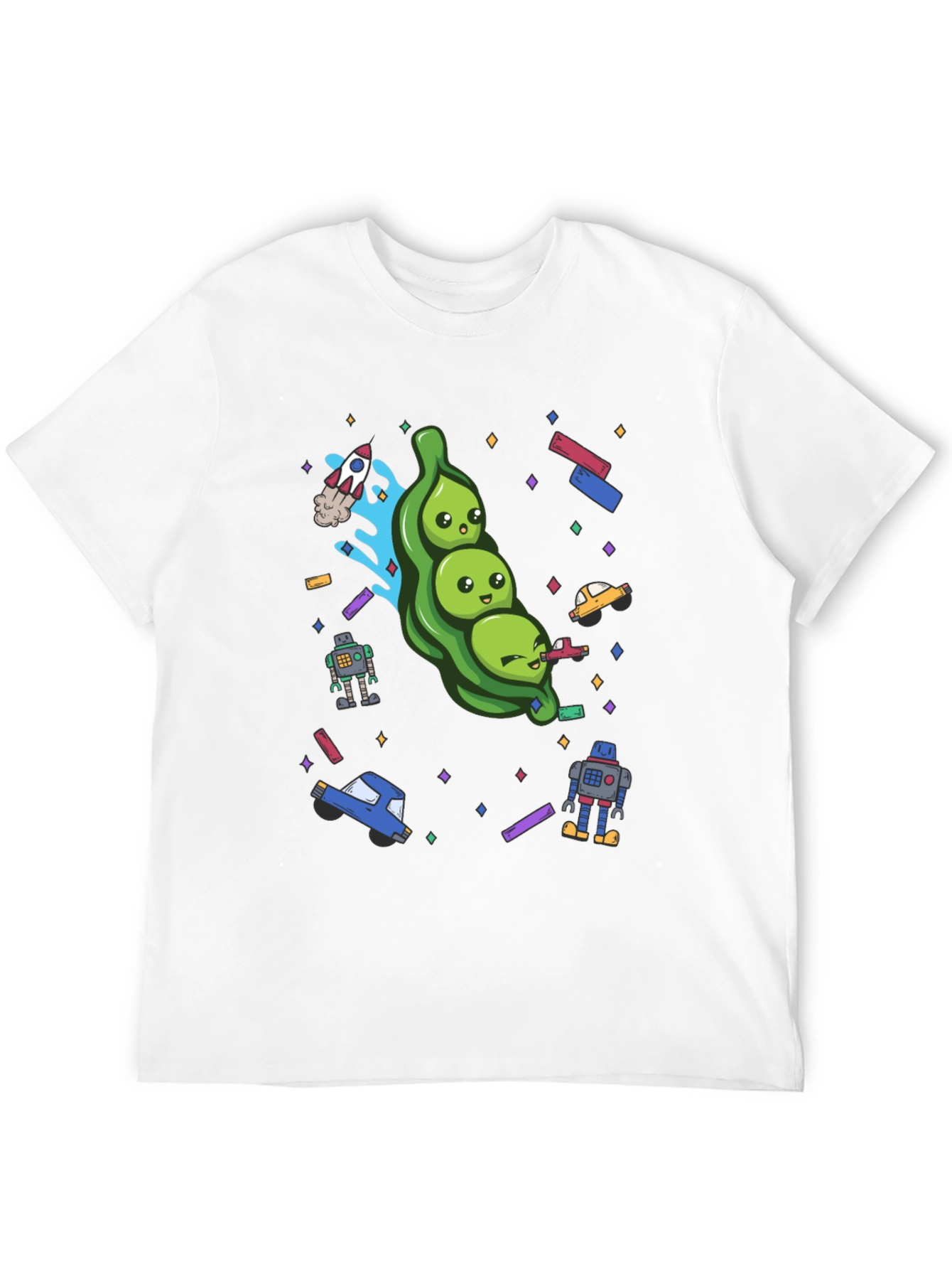 Cosmic Peas T-Shirt - Cute Space Pod Design