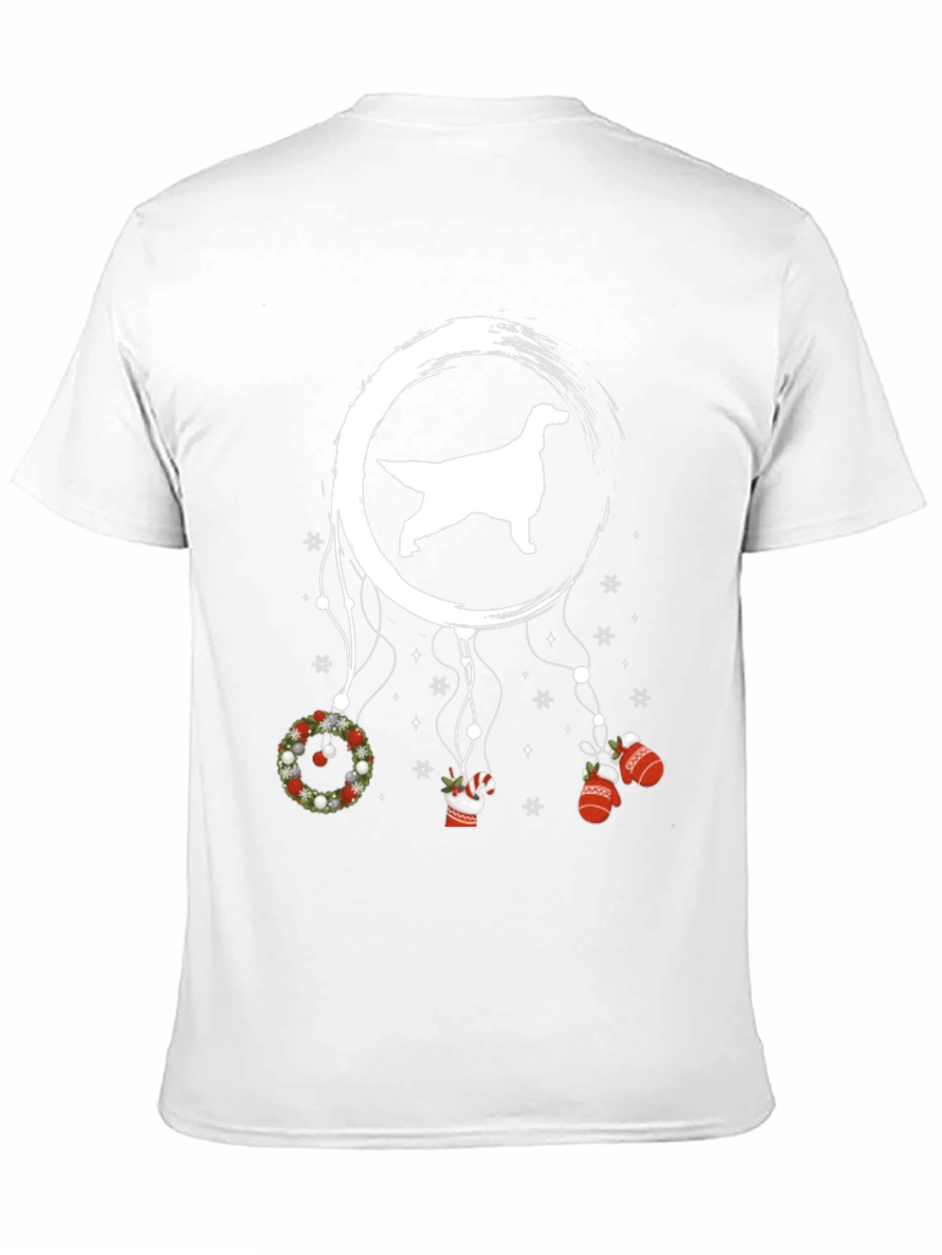 Dog Silhouette Christmas Dreamcatcher Graphic Tee