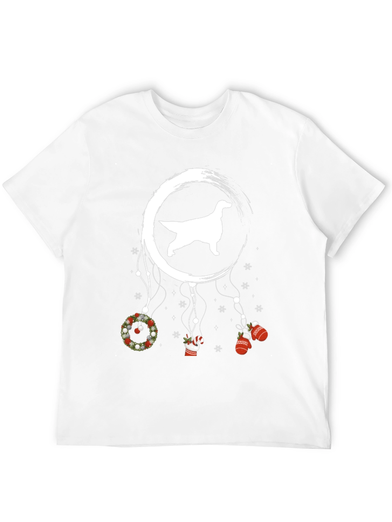 Dog Silhouette Christmas Dreamcatcher Graphic Tee