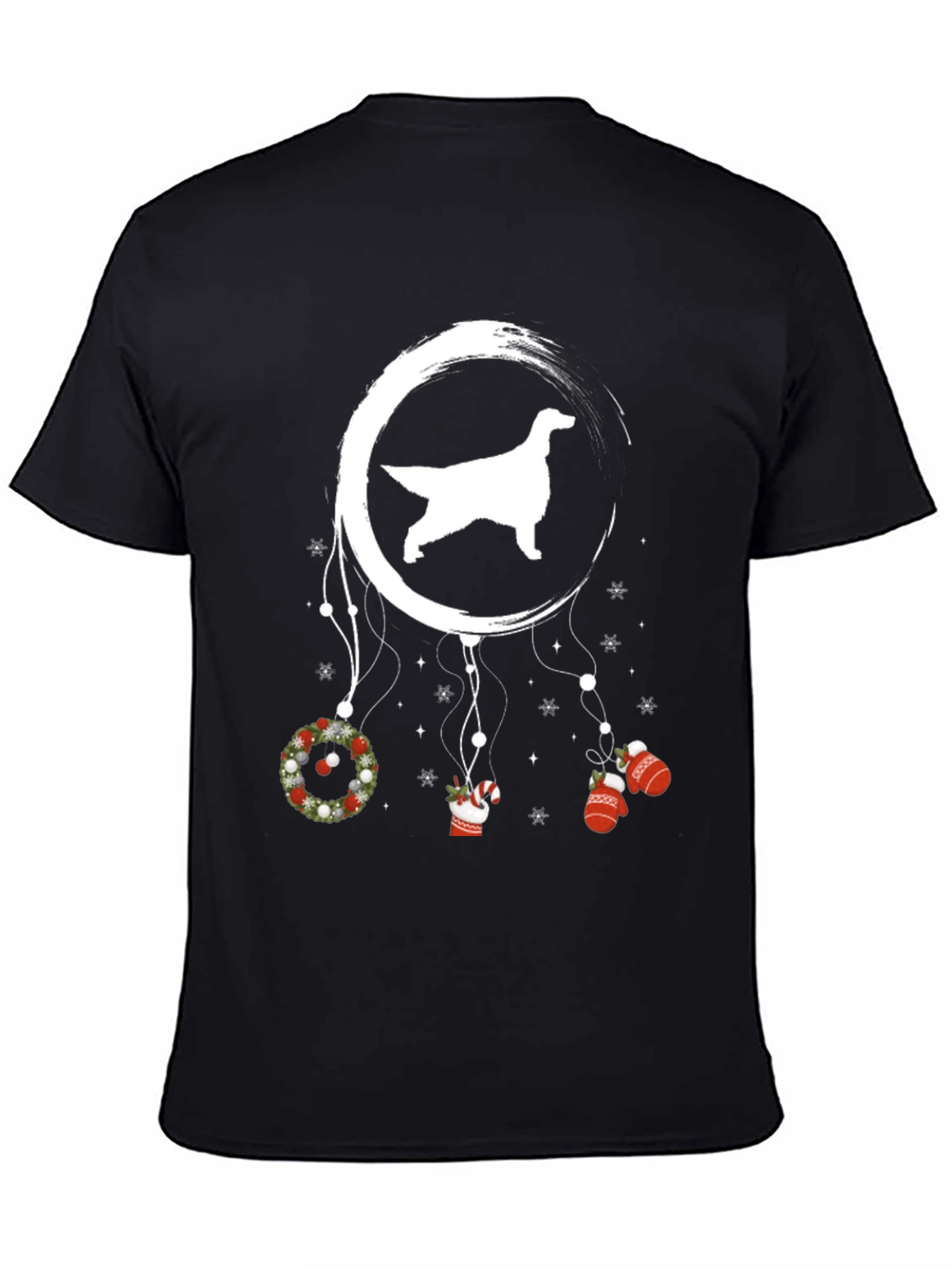 Dog Silhouette Christmas Dreamcatcher Graphic Tee