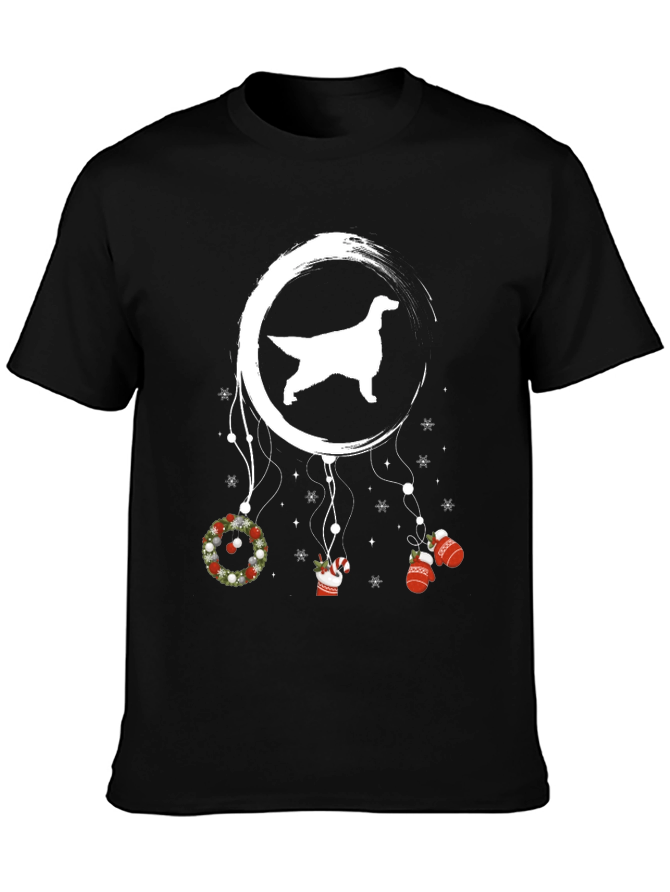 Dog Silhouette Christmas Dreamcatcher Graphic Tee