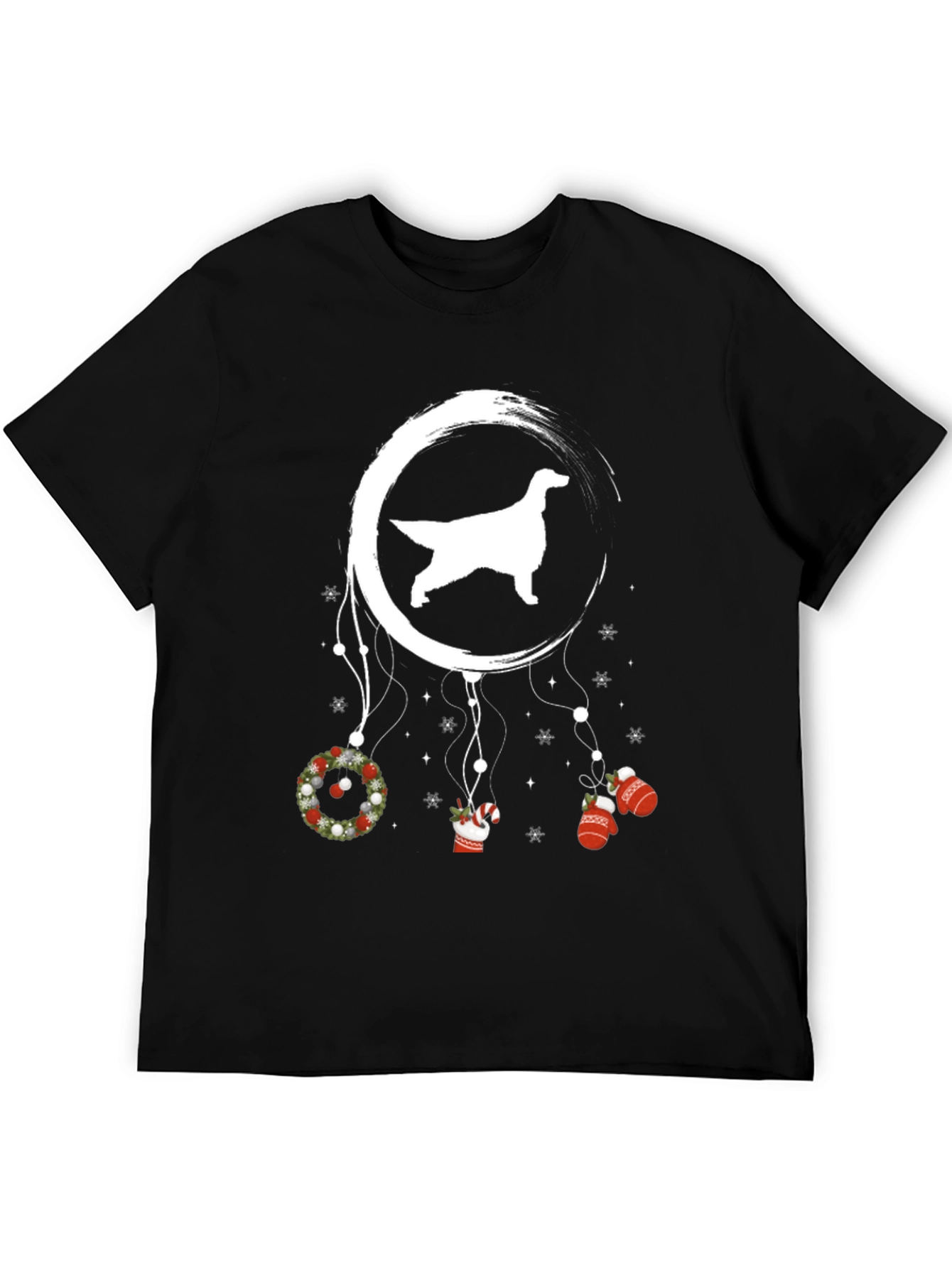 Dog Silhouette Christmas Dreamcatcher Graphic Tee