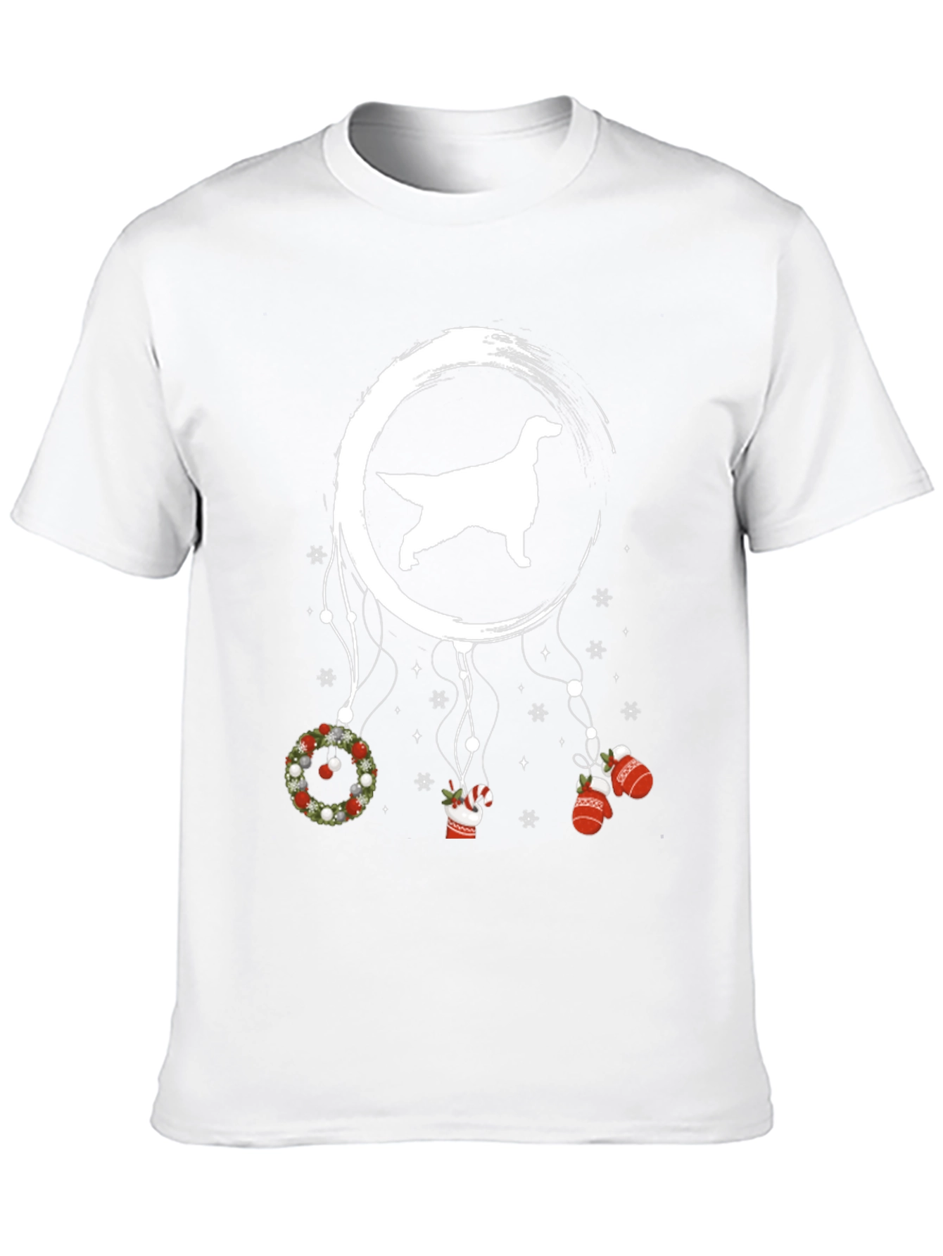 Dog Silhouette Christmas Dreamcatcher Graphic Tee