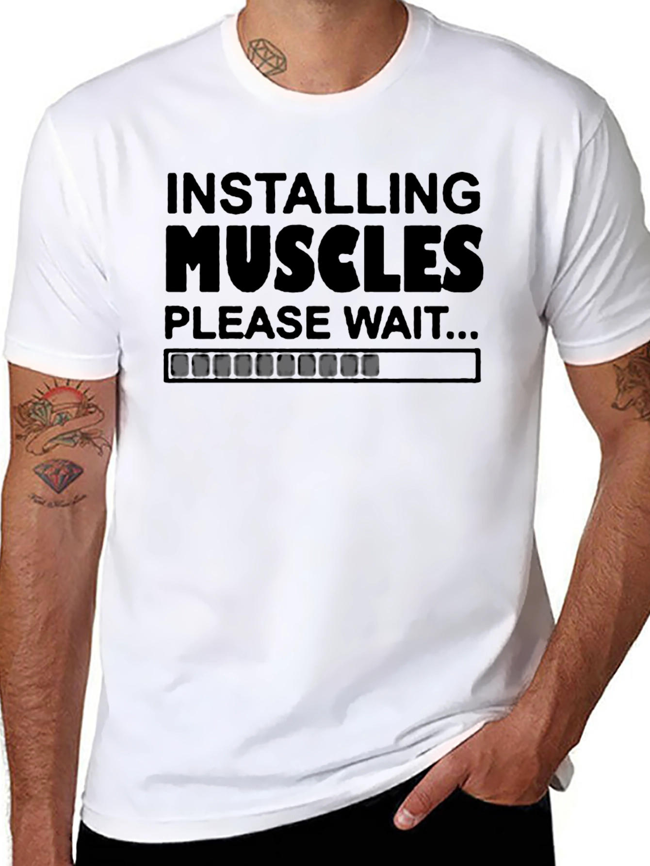 Installing Muscles Funny Gym T-Shirt