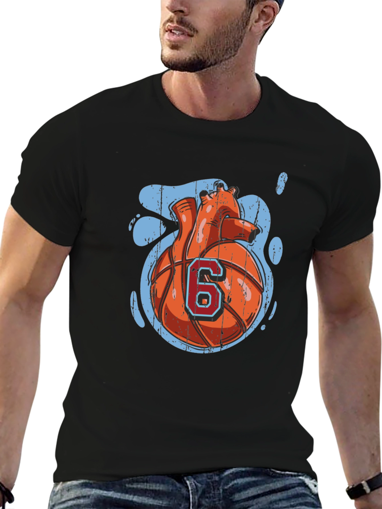Basketball Heart Graphic Tee