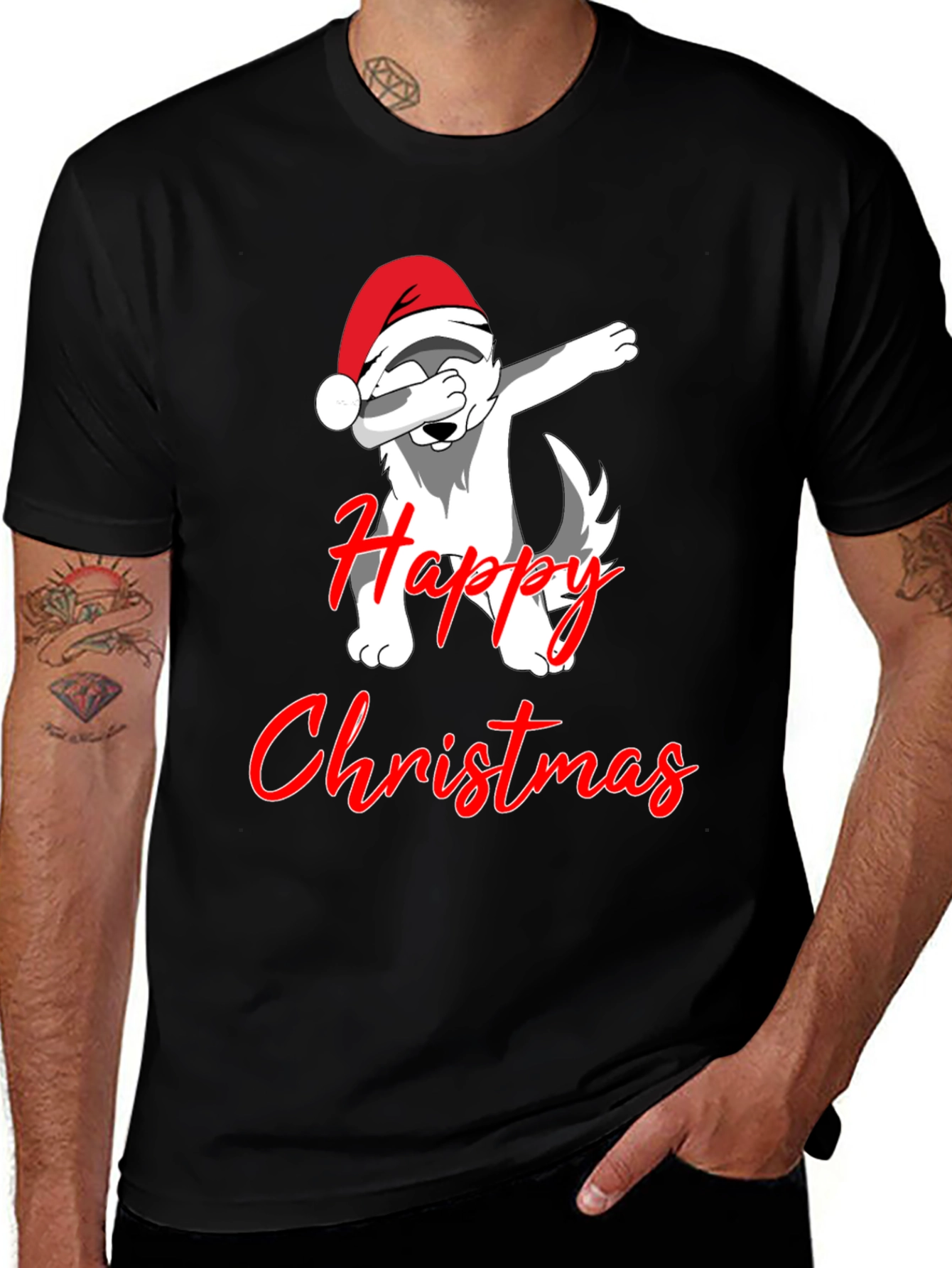 Christmas Dog Dabbing T-Shirt