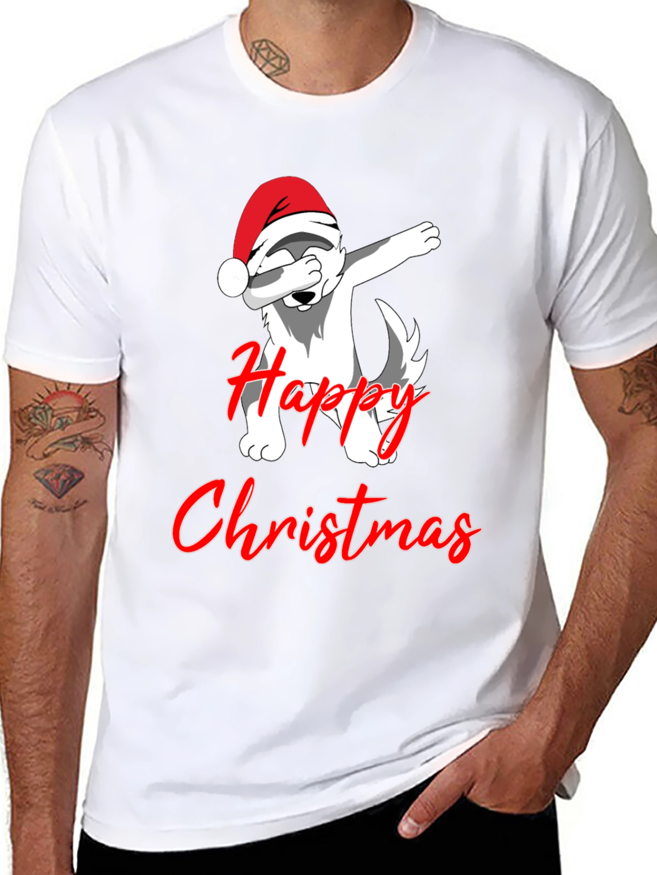 Christmas Dog Dabbing T-Shirt