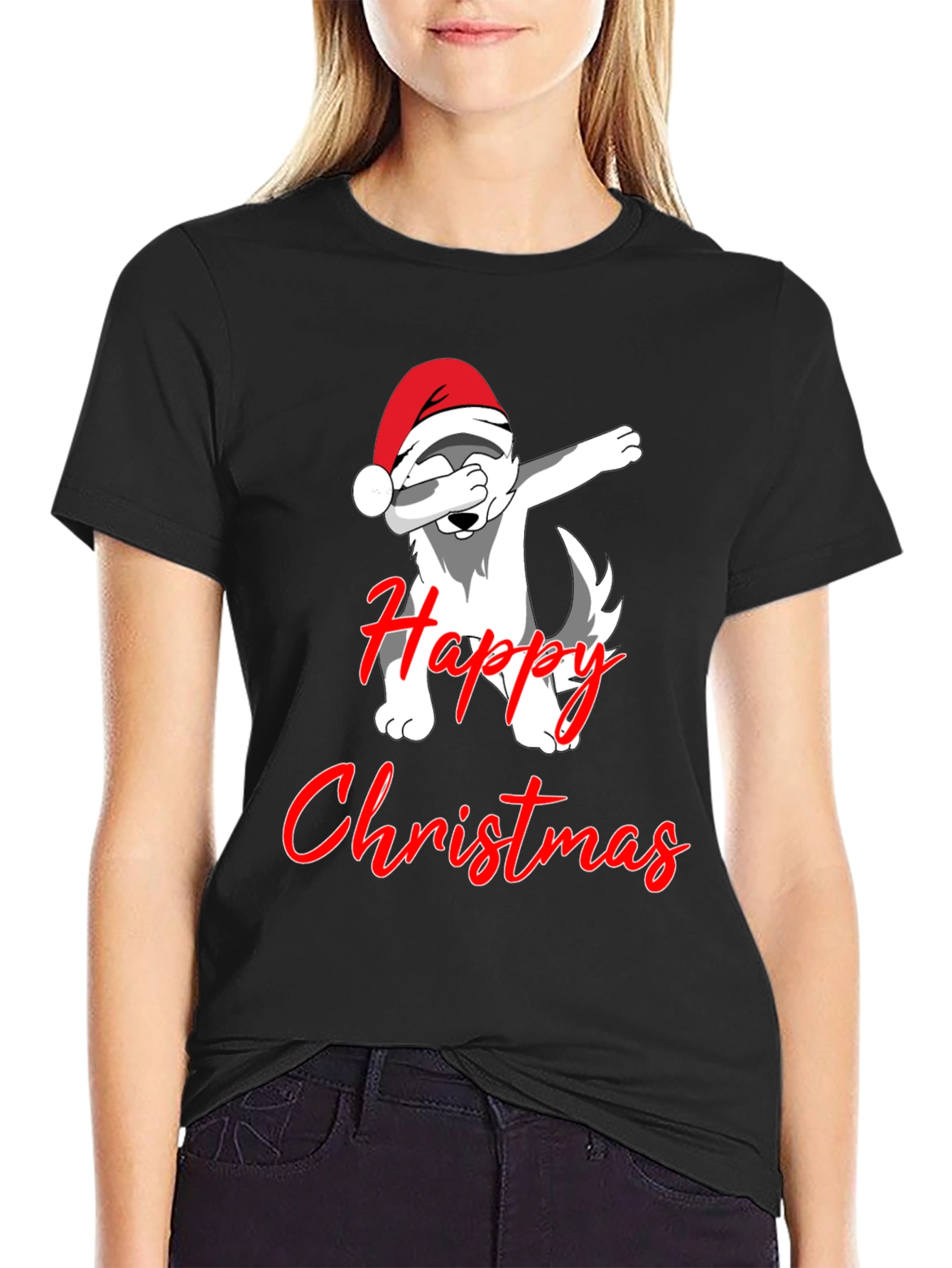 Christmas Dog Dabbing T-Shirt