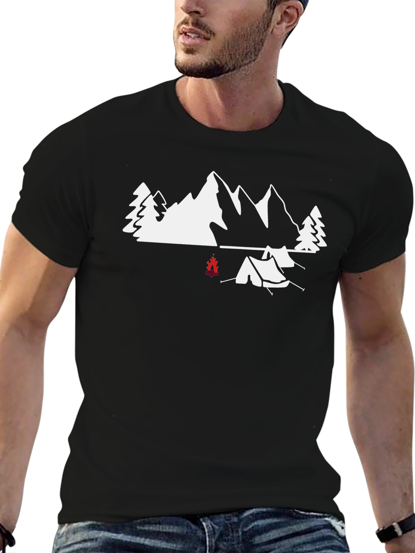 Camping Scene Graphic Tee - Adventure Awaits
