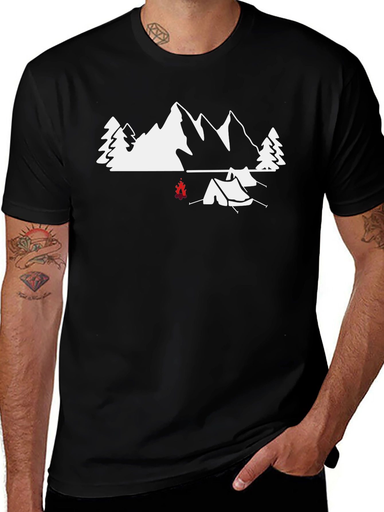 Camping Scene Graphic Tee - Adventure Awaits