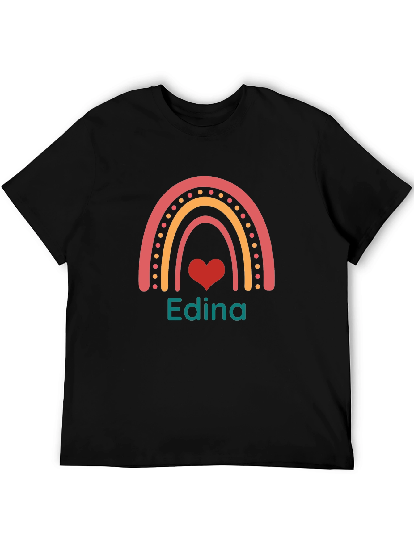 Edina Rainbow Heart Personalized T-Shirt