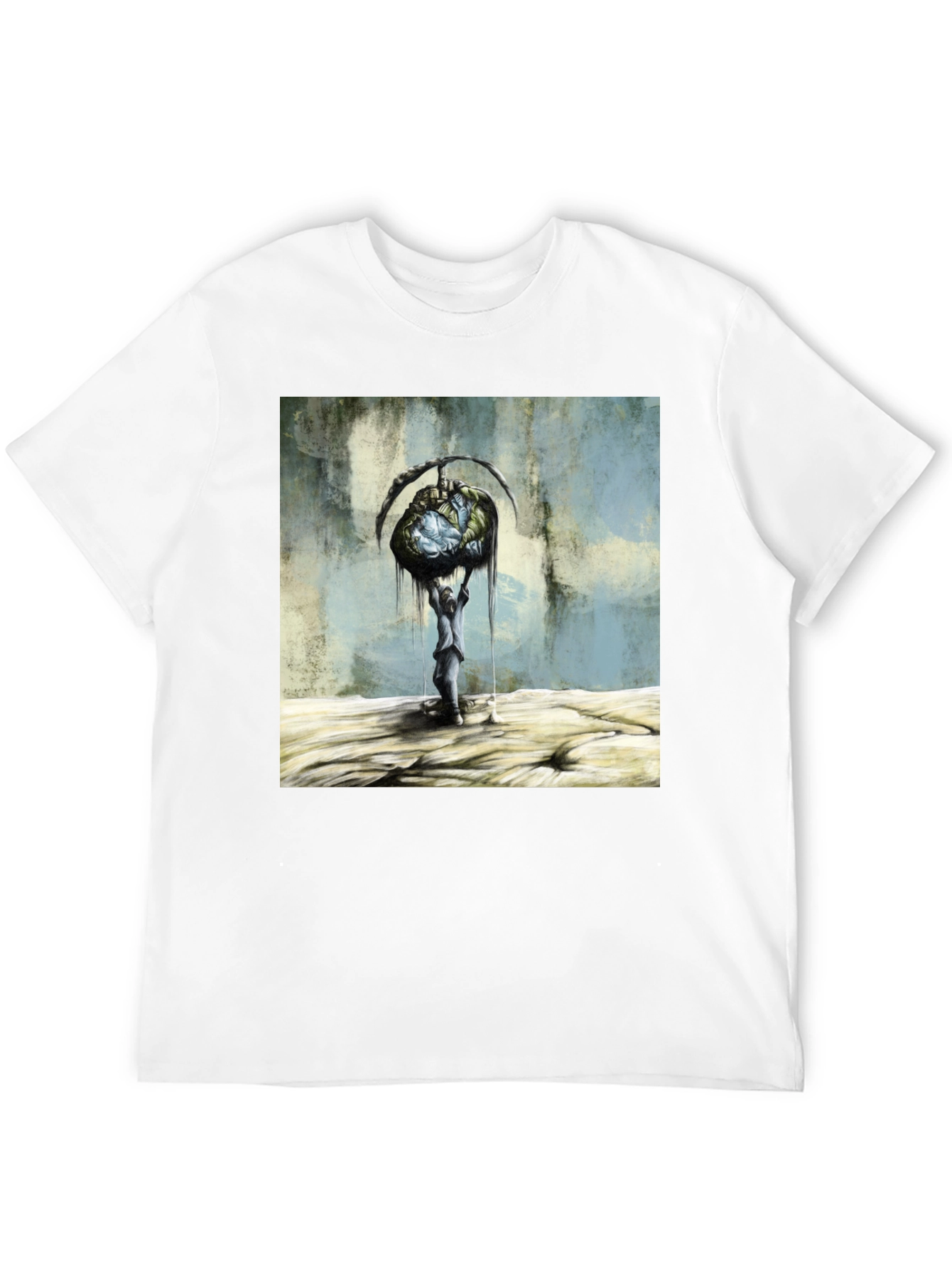 Artistic Graphic Print Black T-Shirt