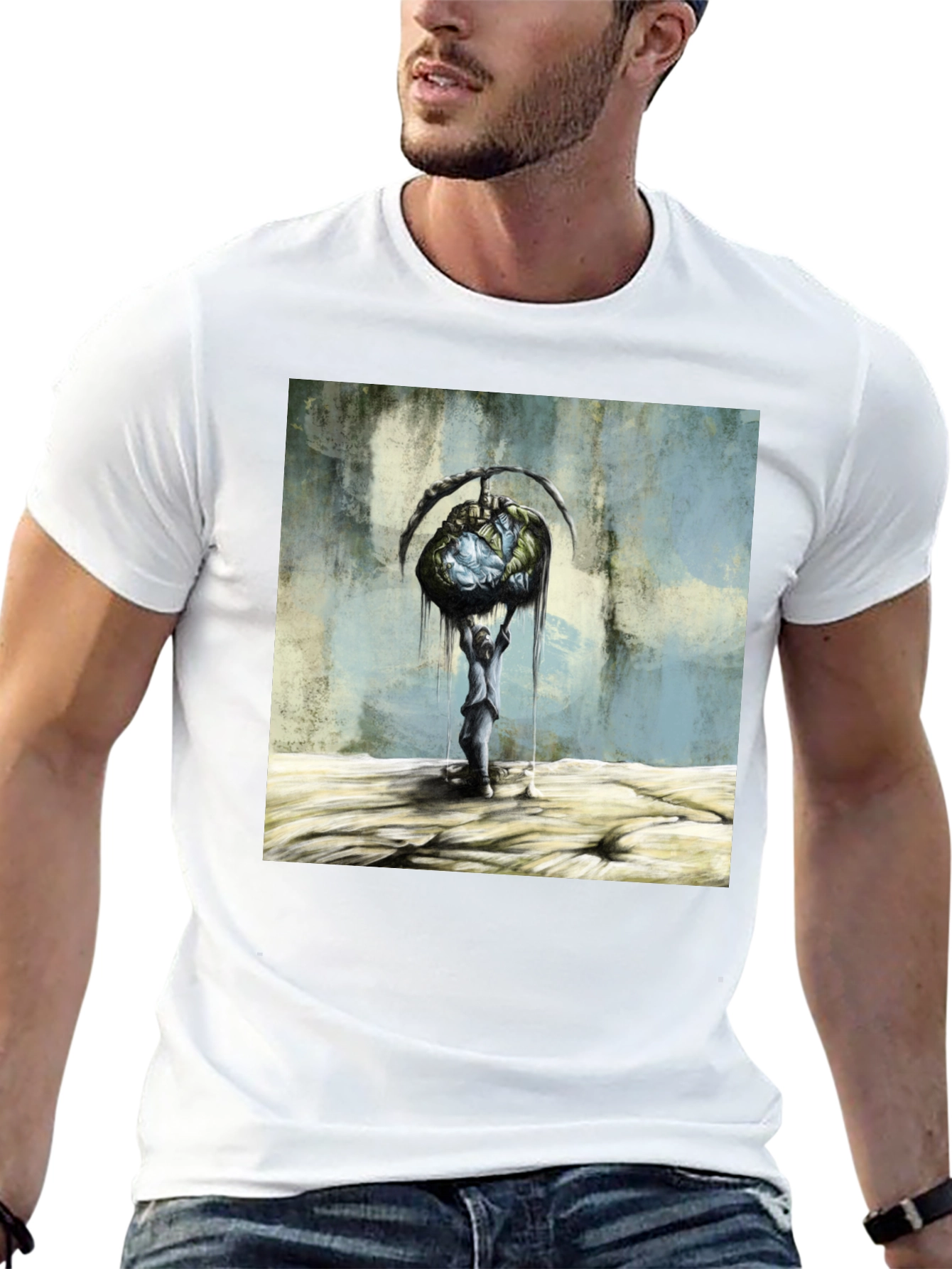 Artistic Graphic Print Black T-Shirt