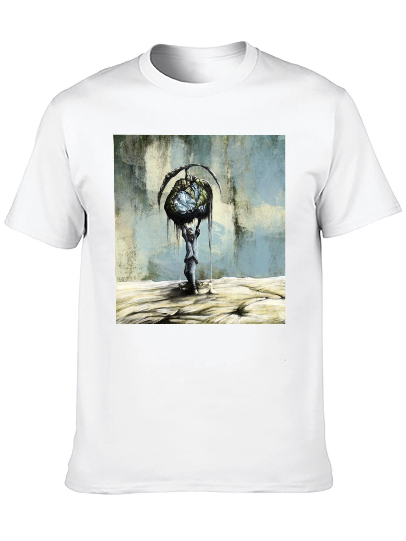 Artistic Graphic Print Black T-Shirt