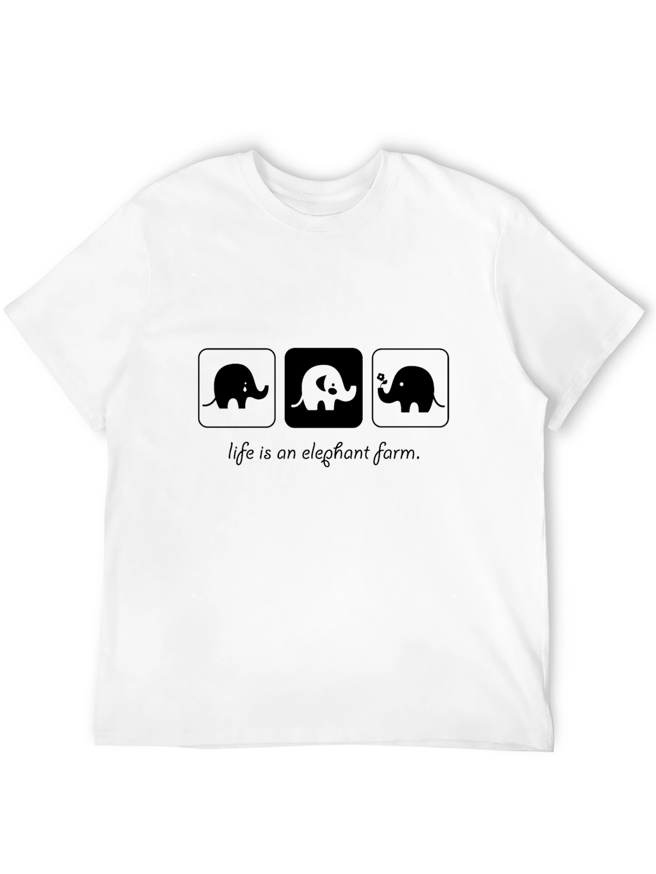Life is an Elephant Farm Black Graphic Tee