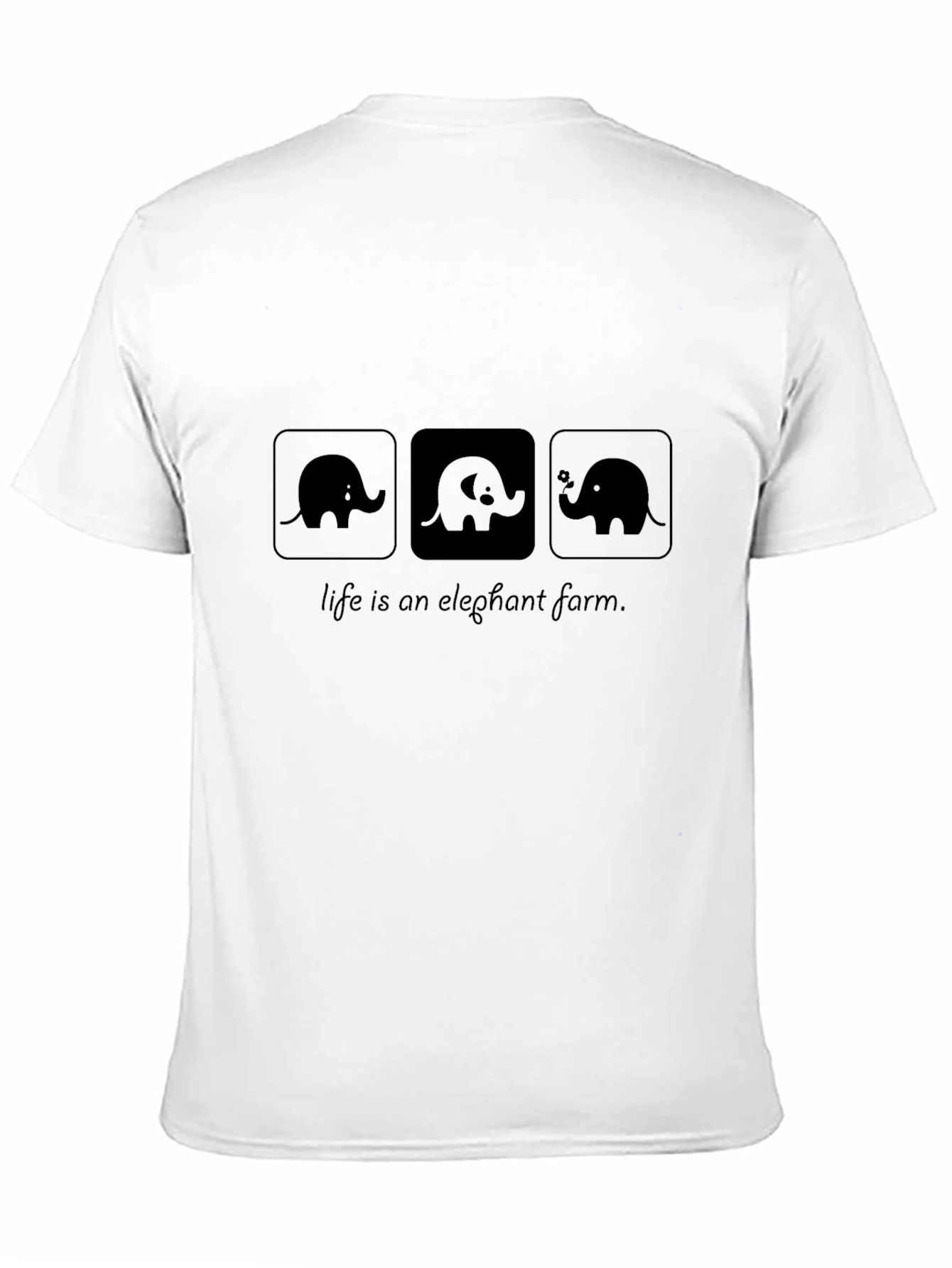 Life is an Elephant Farm Black Graphic Tee