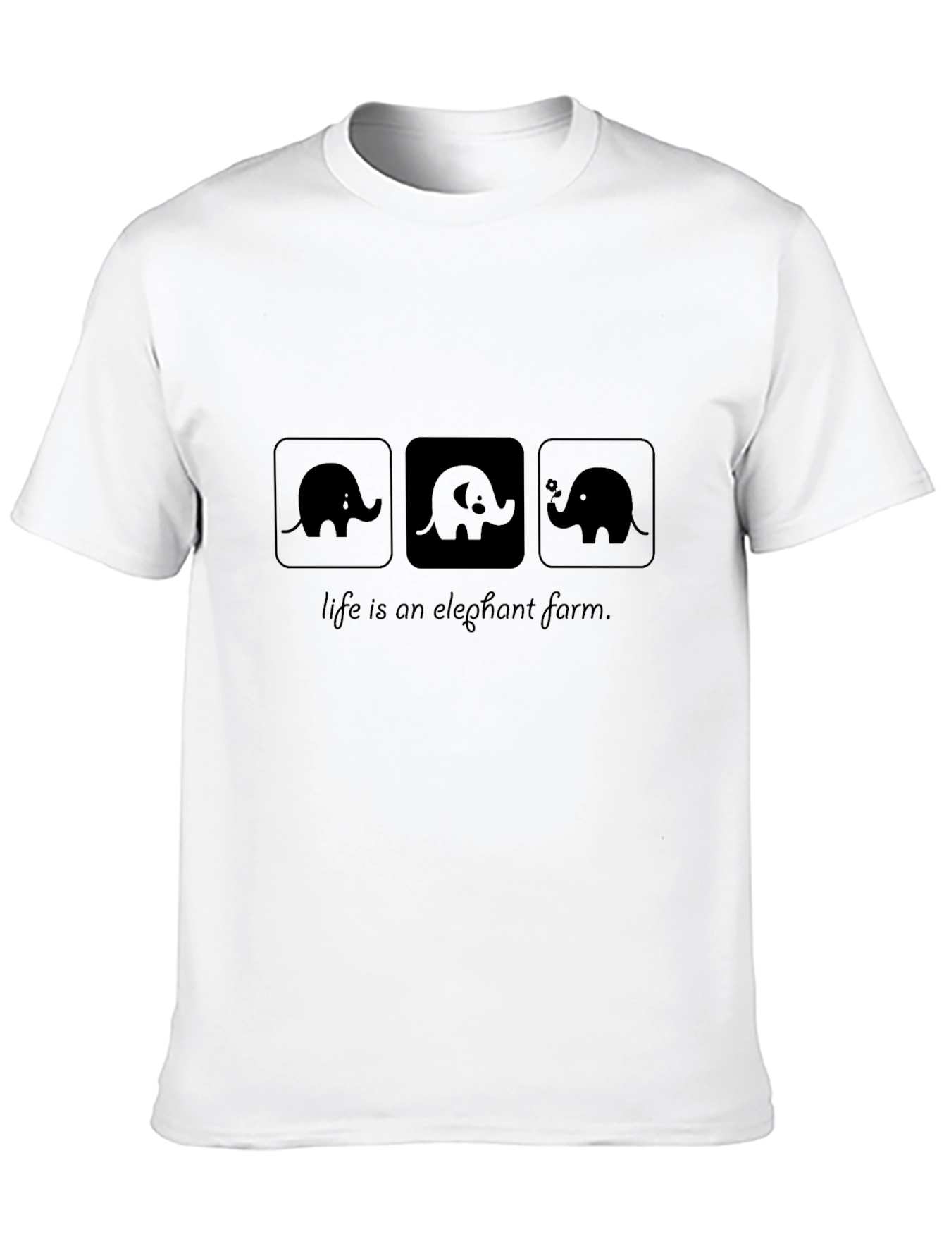 Life is an Elephant Farm Black Graphic Tee