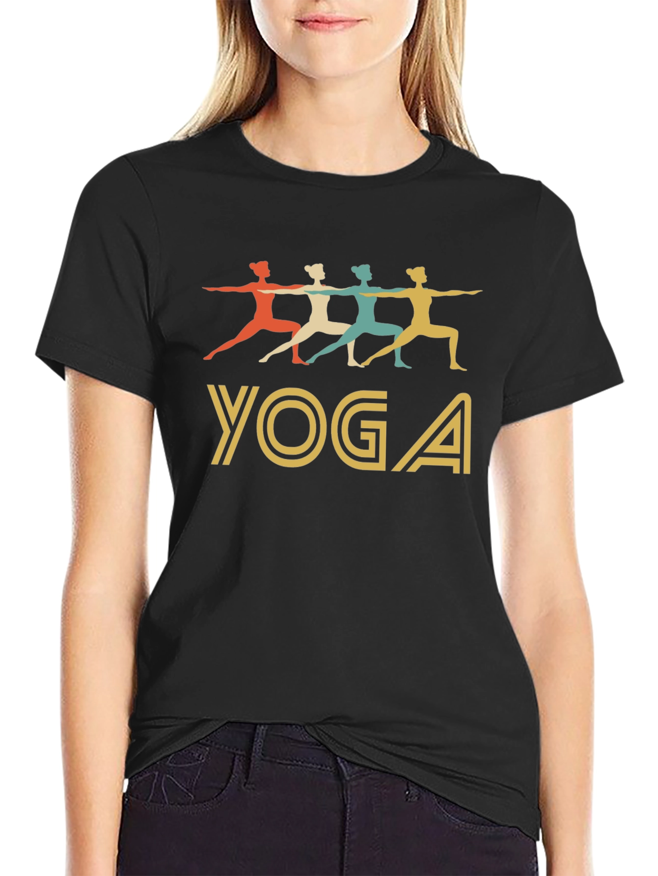 Yoga Pose Graphic Tee - Soft Cotton Blend T-Shirt