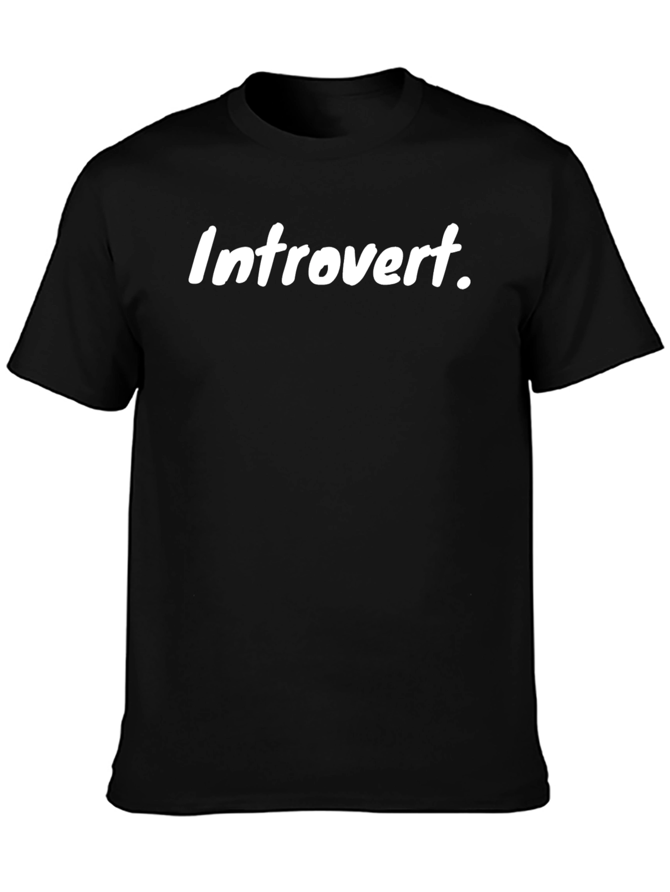 Introvert Graphic Tee - Black Cotton T-Shirt