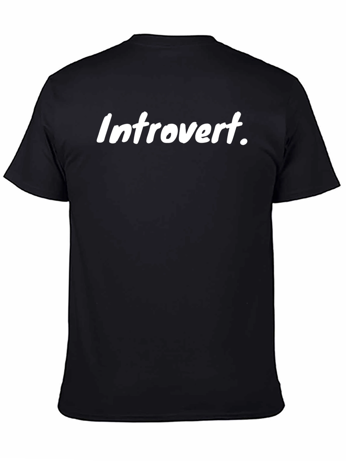 Introvert Graphic Tee - Black Cotton T-Shirt