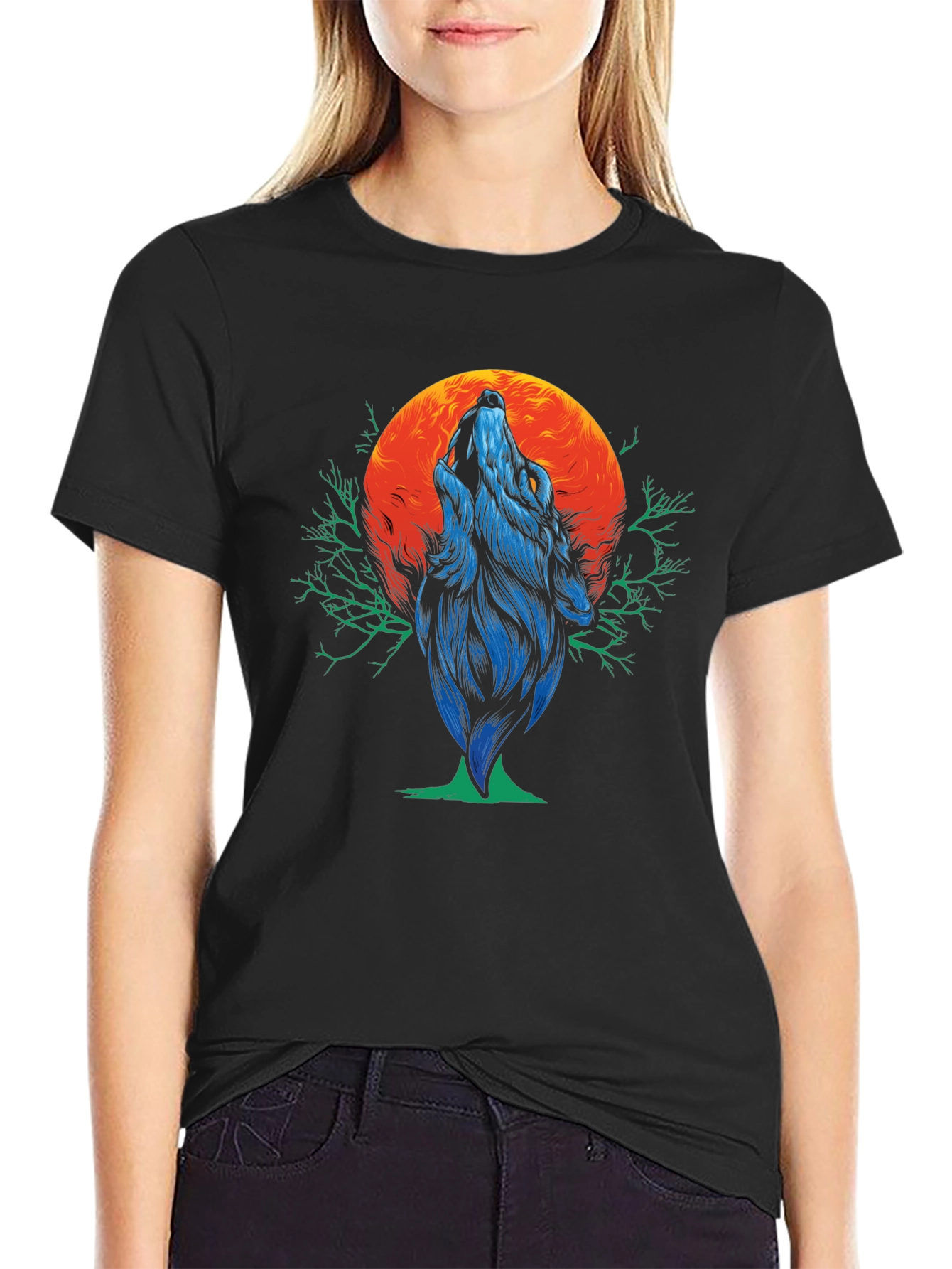 Wolf Moon Graphic Tee - Black