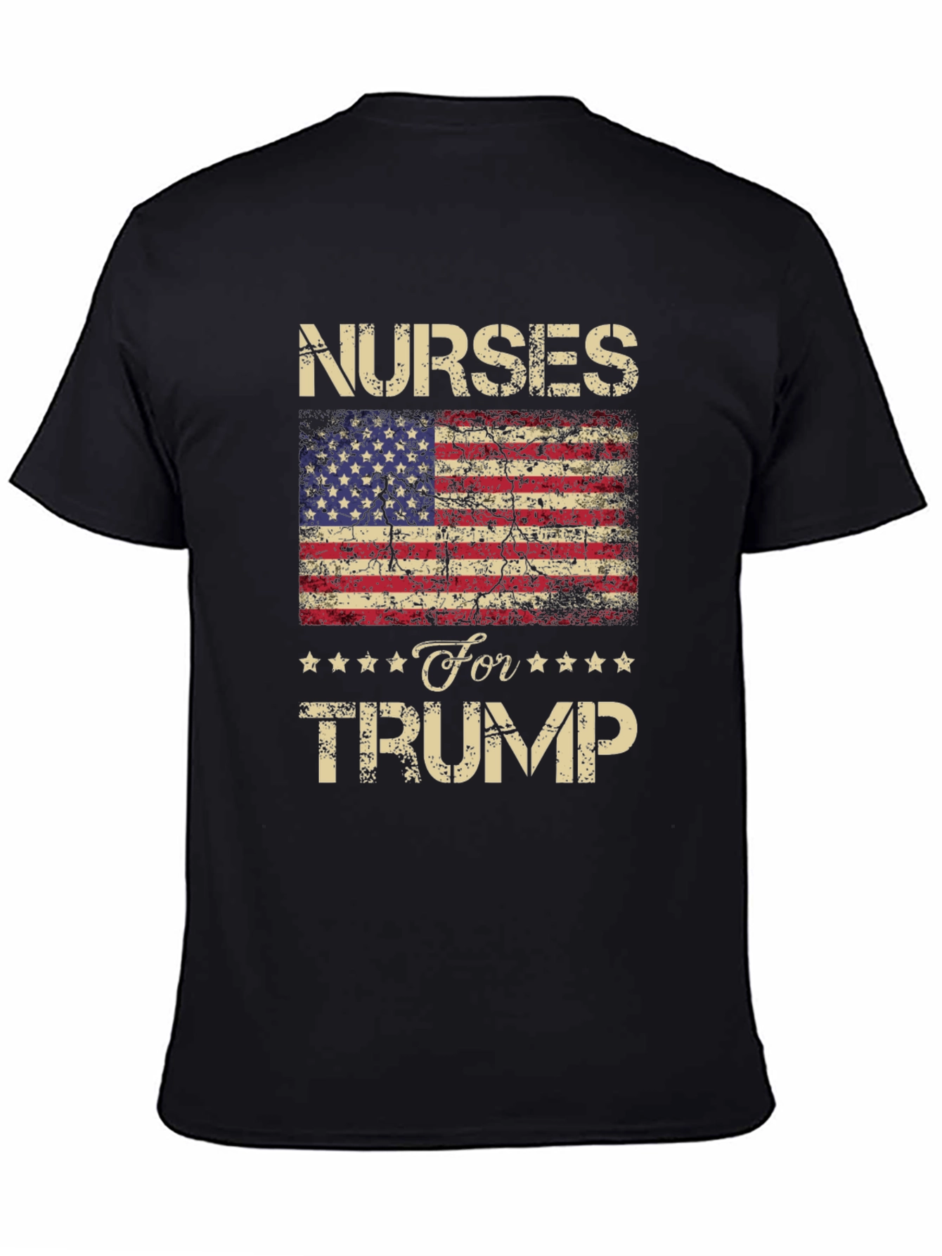 Nurses For Trump USA Flag Graphic T-Shirt