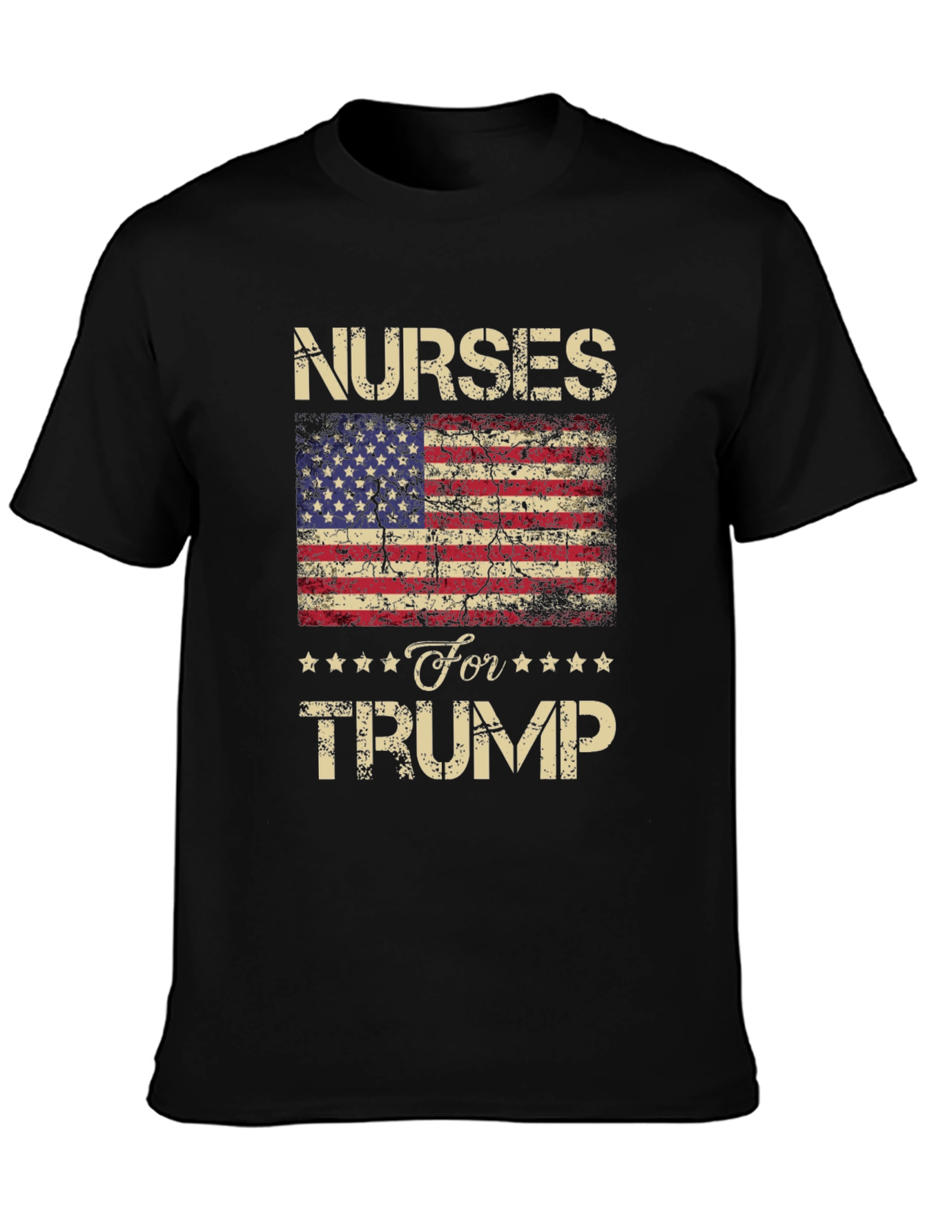 Nurses For Trump USA Flag Graphic T-Shirt