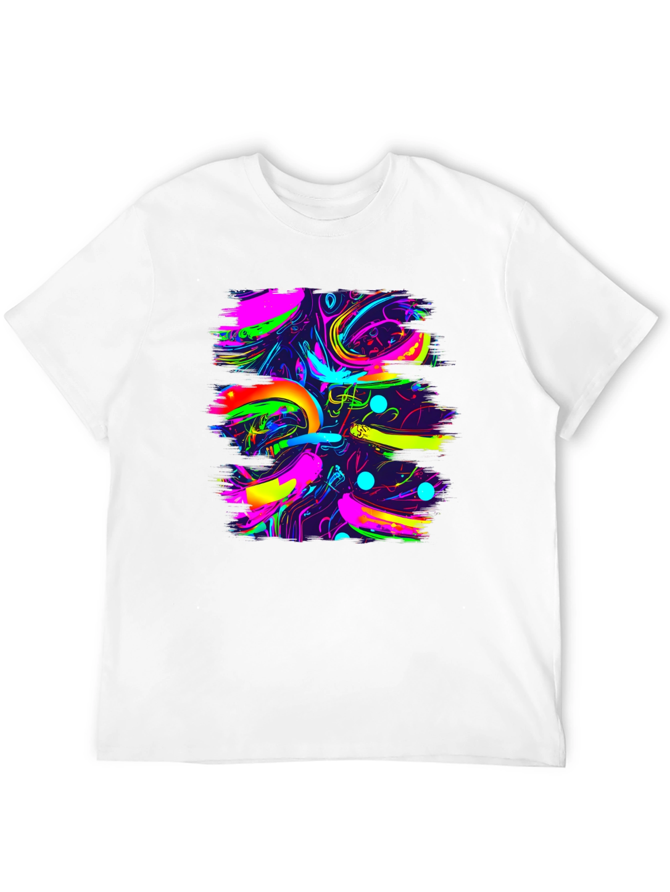 Vibrant Abstract Print Black Tee