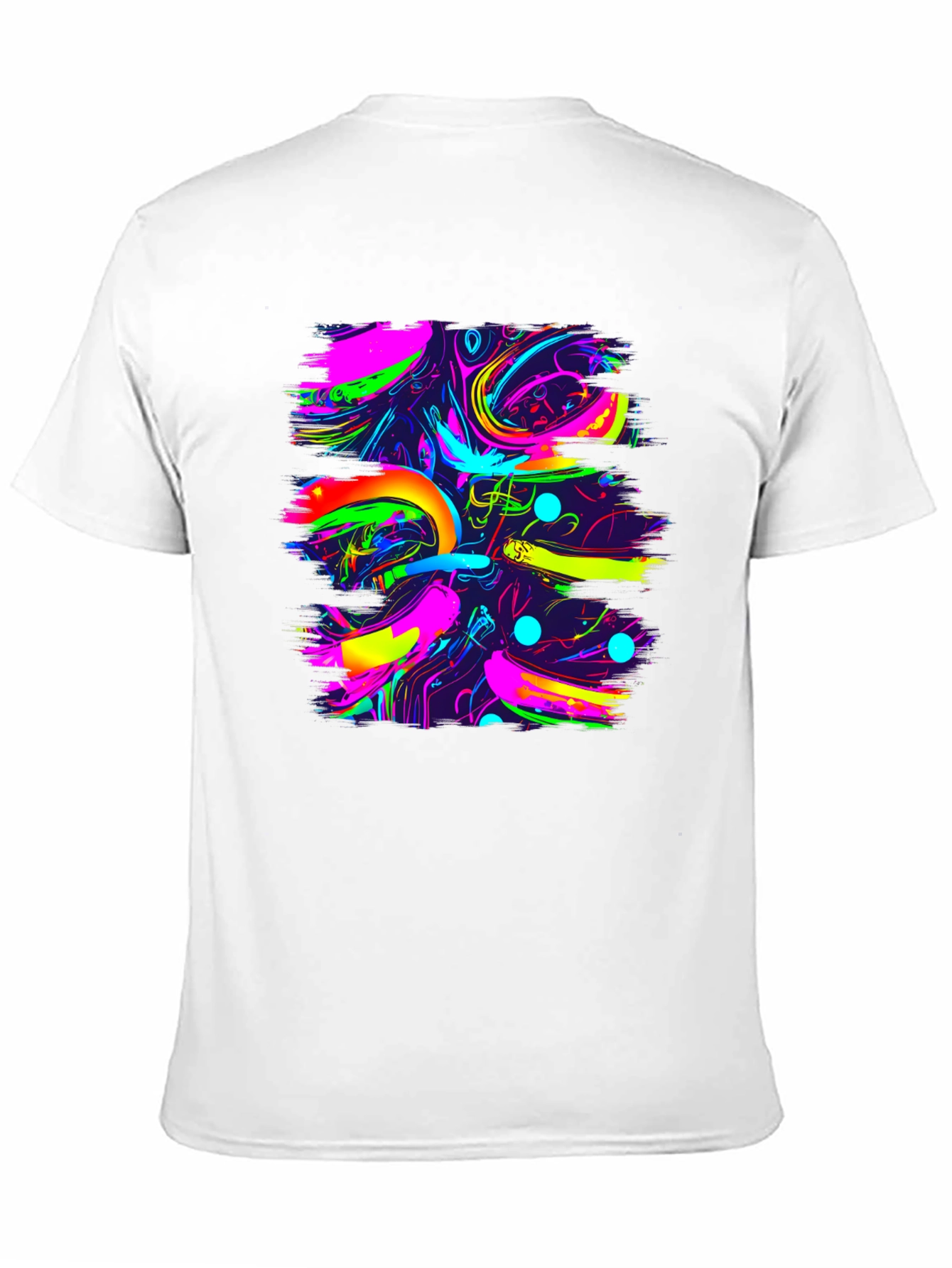 Vibrant Abstract Print Black Tee