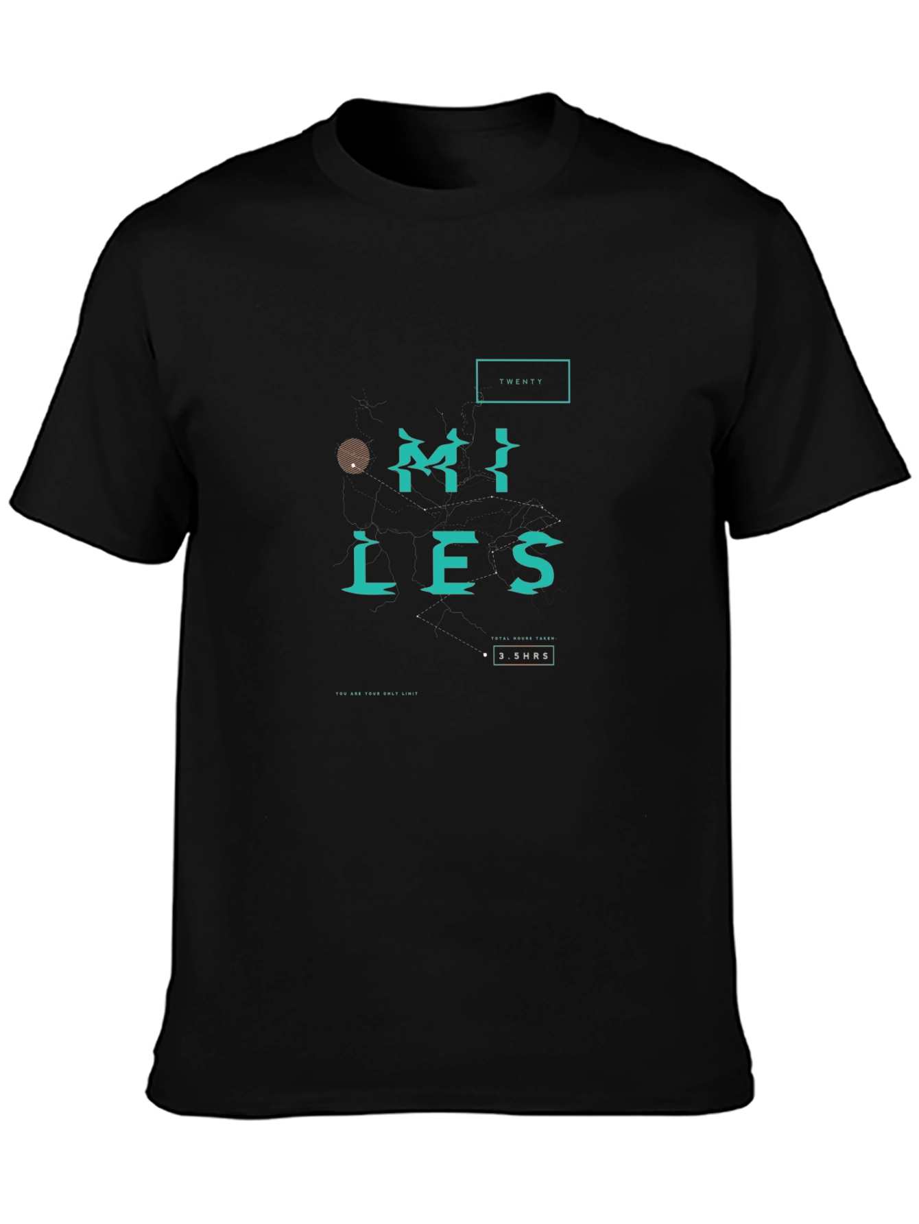 Twenty Miles Graphic Print Black T-Shirt