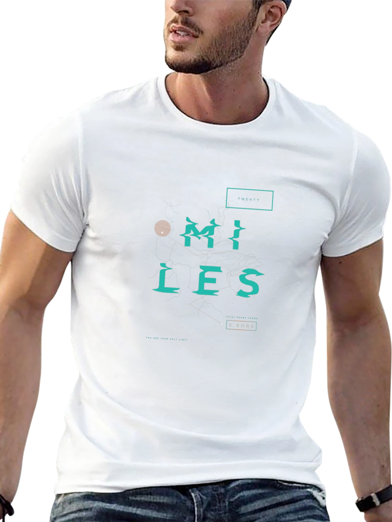 Twenty Miles Graphic Print Black T-Shirt