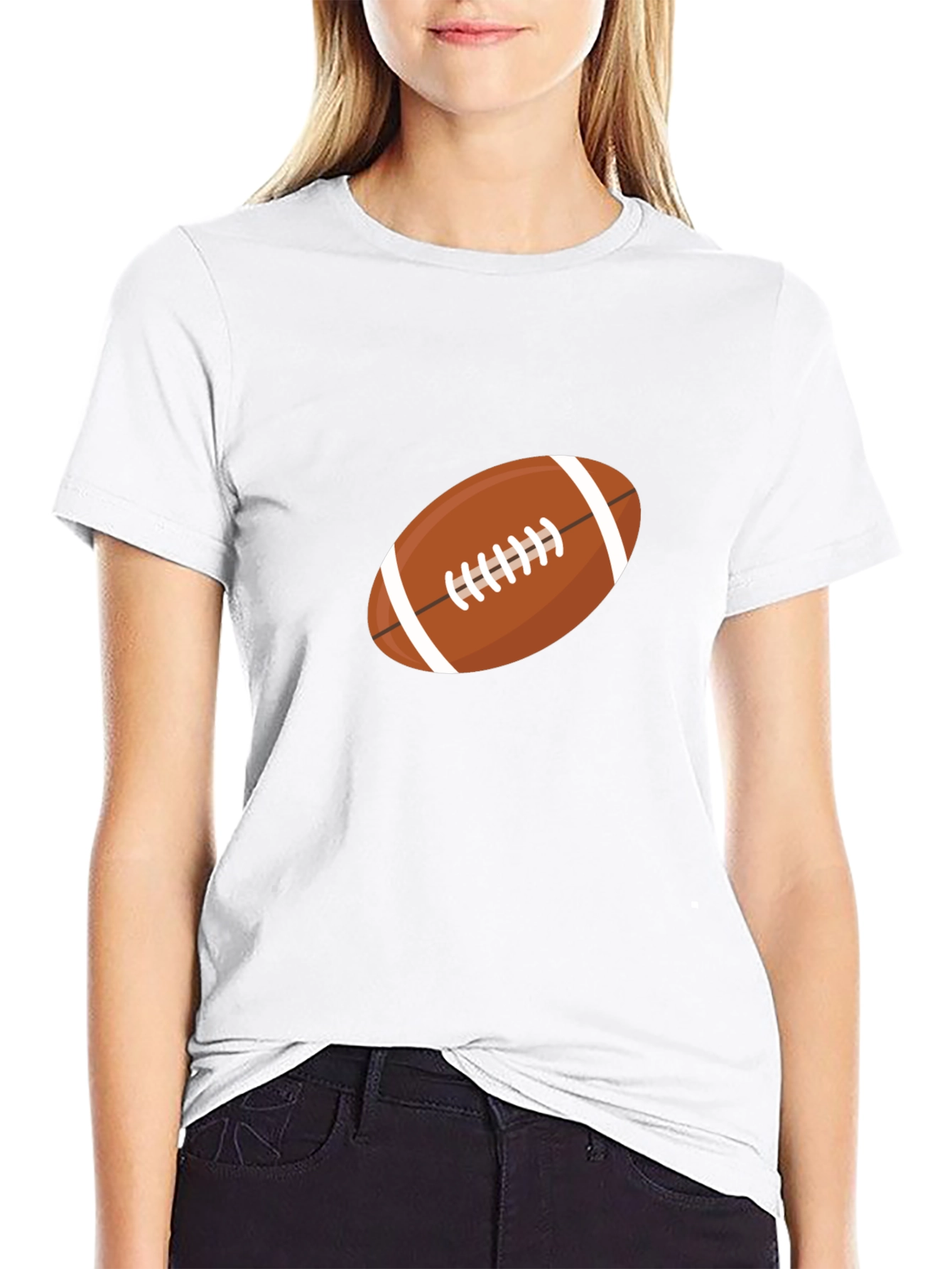 Football Graphic Print Black T-Shirt