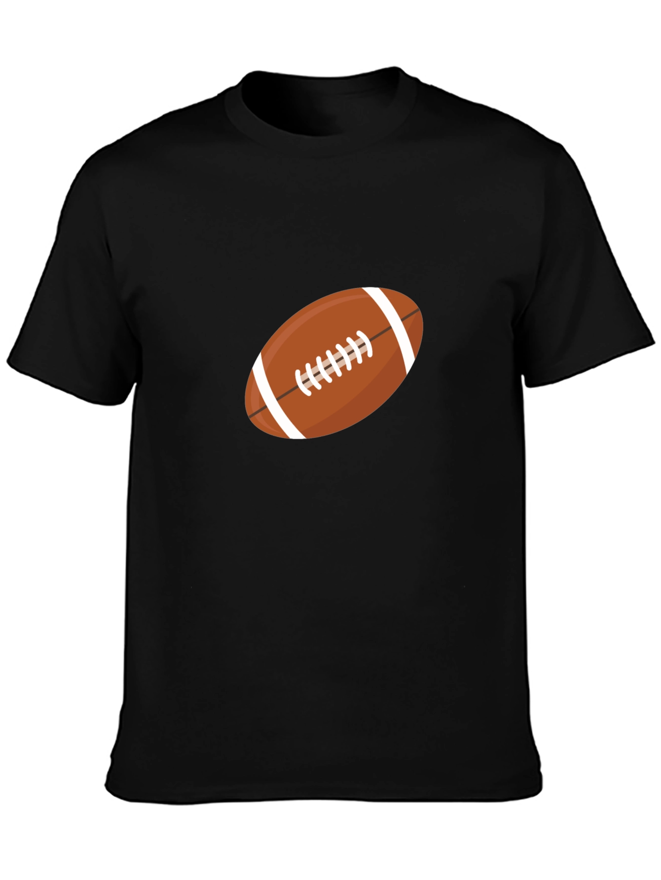 Football Graphic Print Black T-Shirt