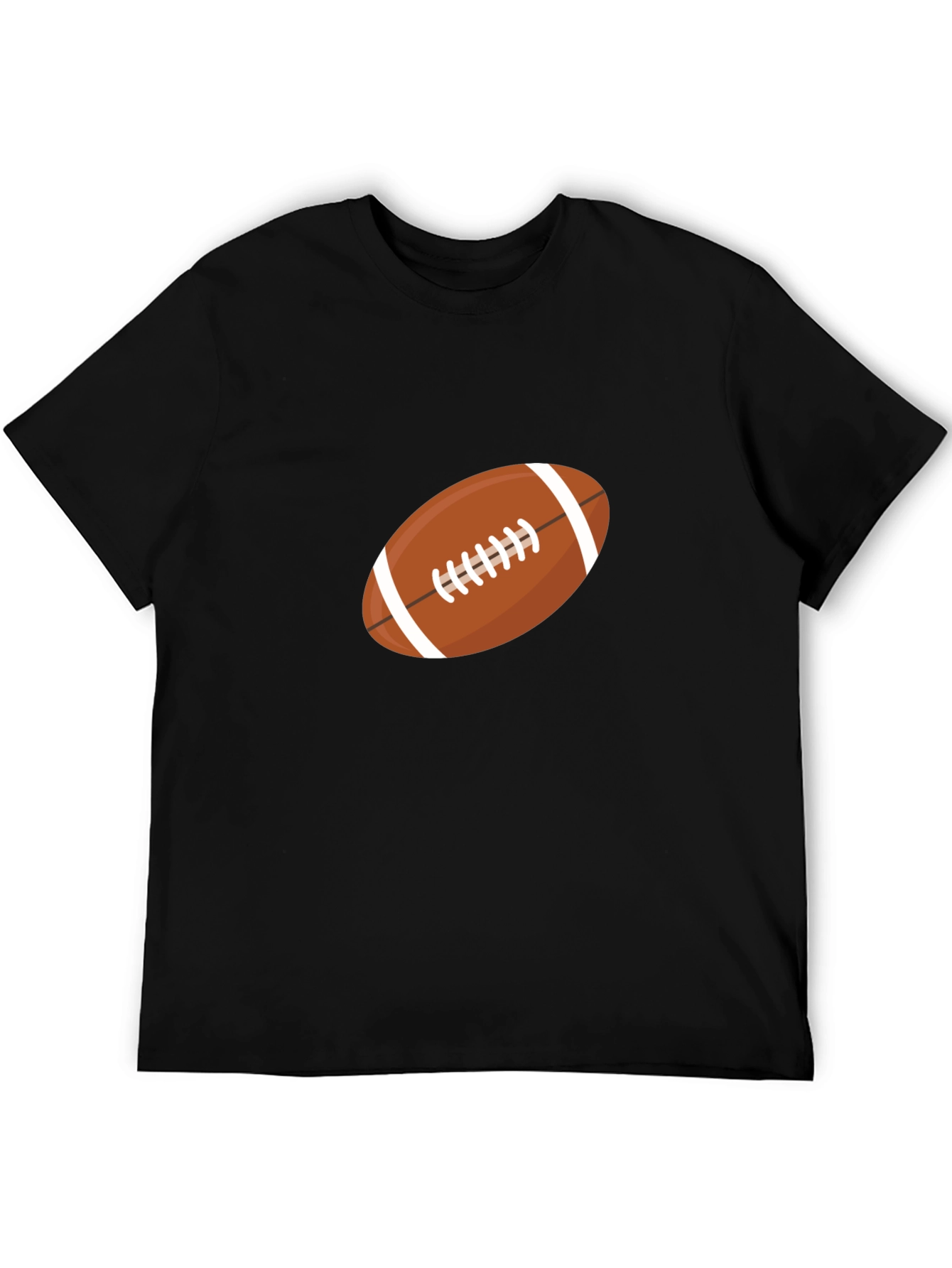 Football Graphic Print Black T-Shirt