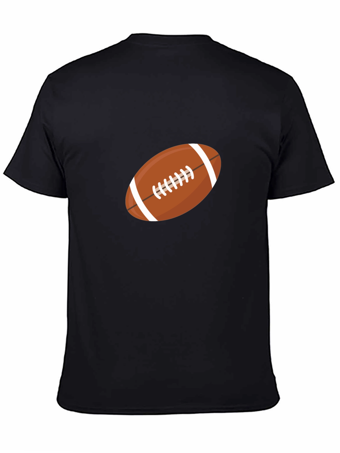 Football Graphic Print Black T-Shirt